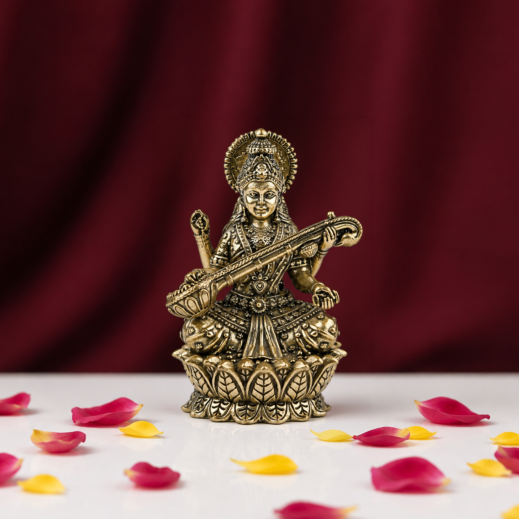 Divya Saraswati Brass Idol