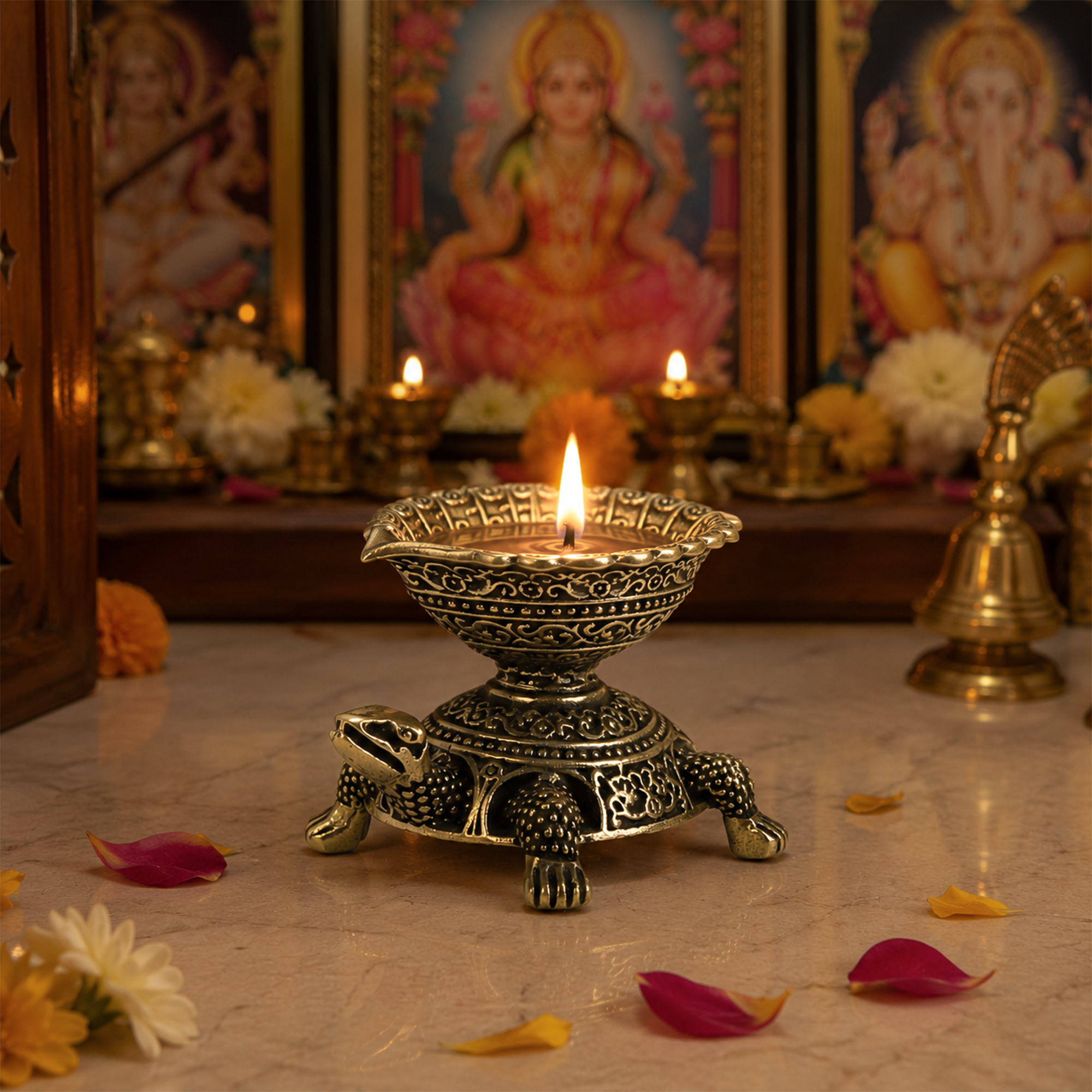 Kurma Avatar Brass Diya