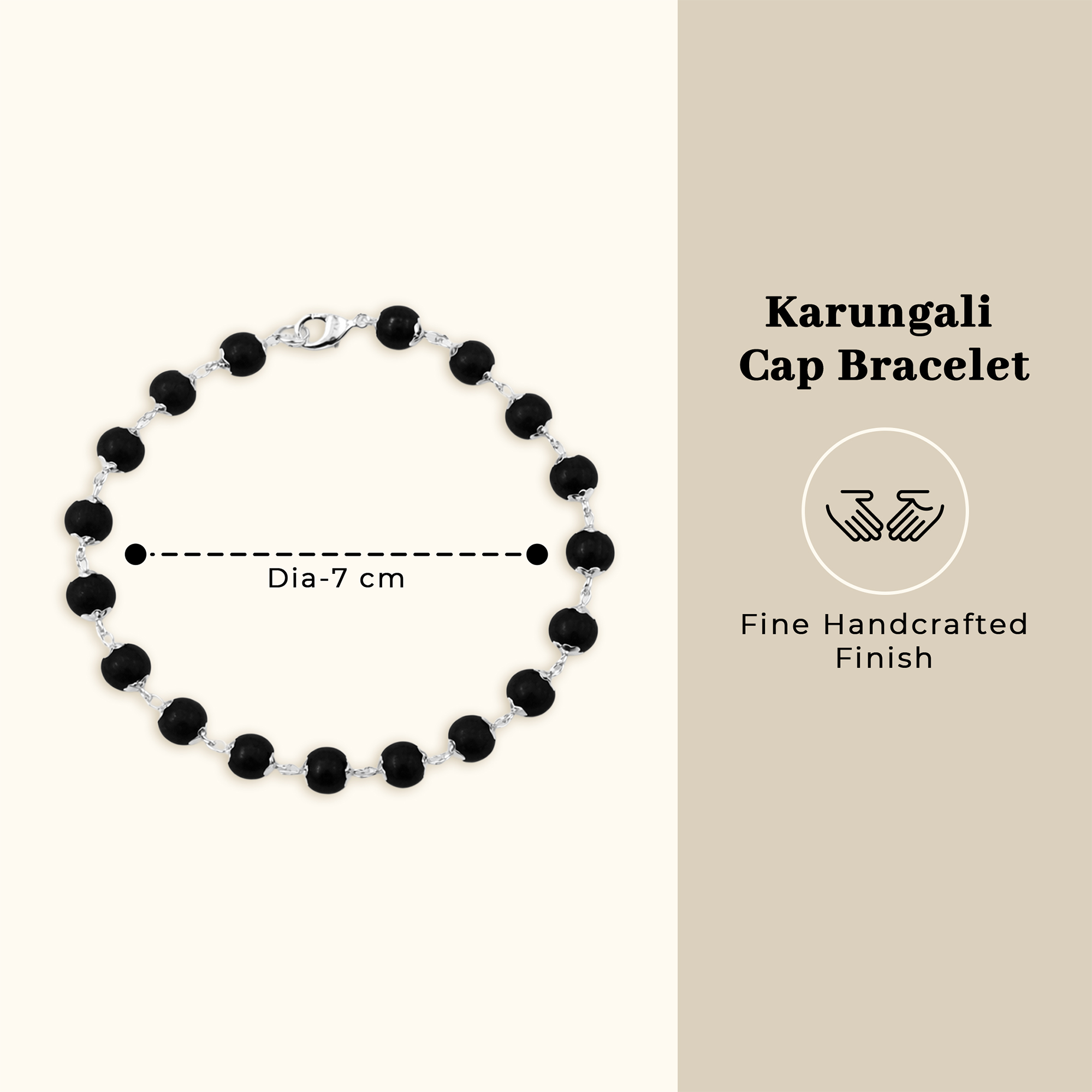 Karungali Cap Mala with Two 5-Face Rudraksha Beads & 1 Karungali Bead & Karungali Cap Bracelet Combo