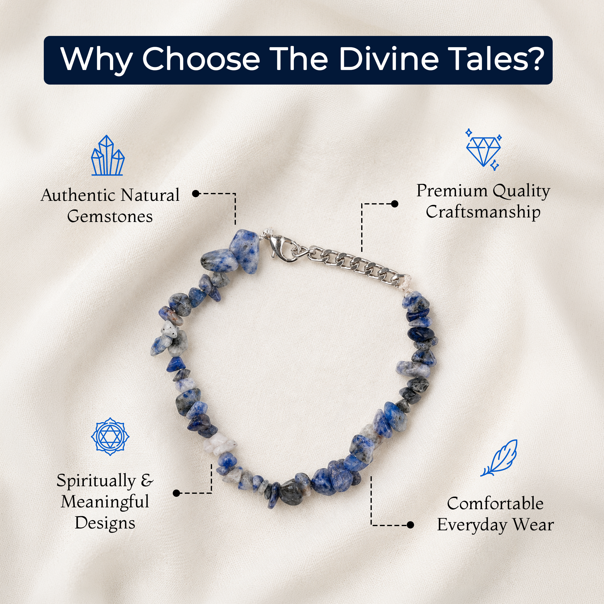 Blue Sodalite Chip Bracelet