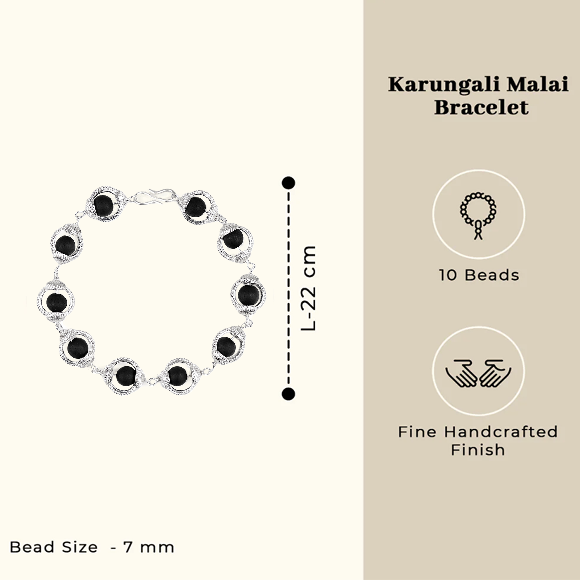 Karungali Cap Mala with Kartike Ji Locket & Karungali Malai Bracelet Combo