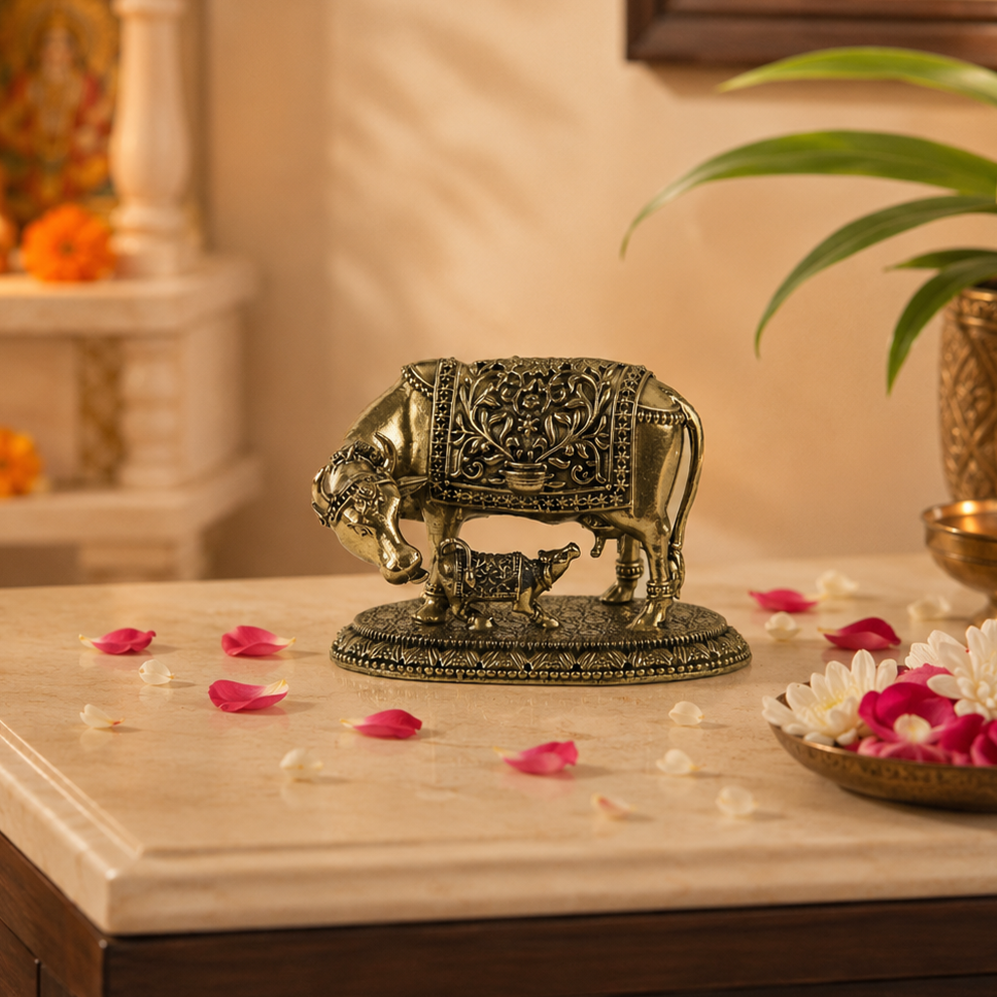 Kamdhenu Gau Mata Brass Murti