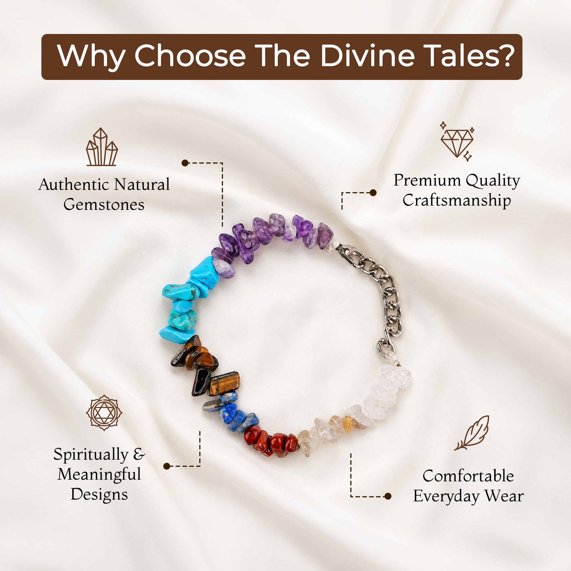 Multi-Stone Healing Chip Bracelet