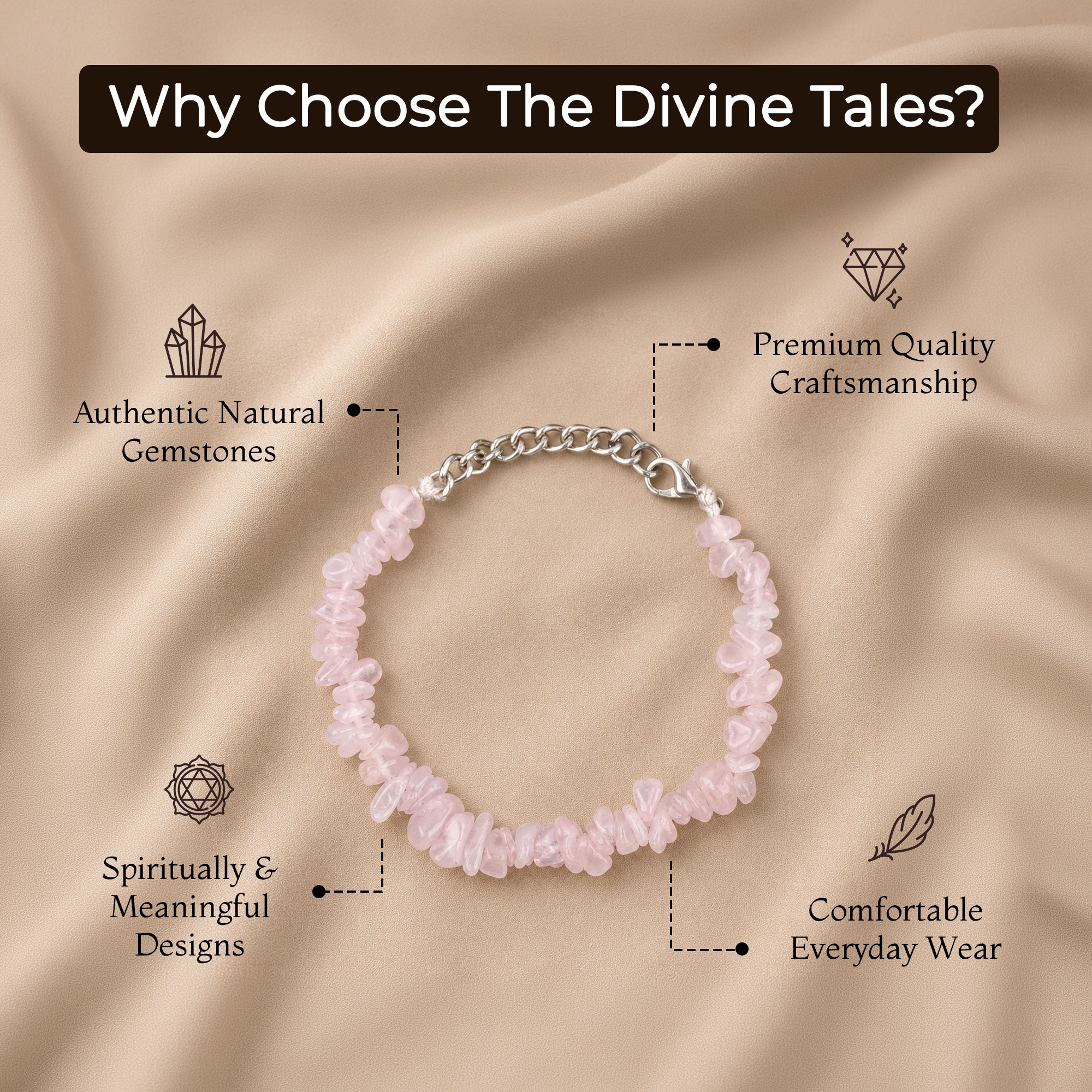 Rose Quartz Crystal Bracelet
