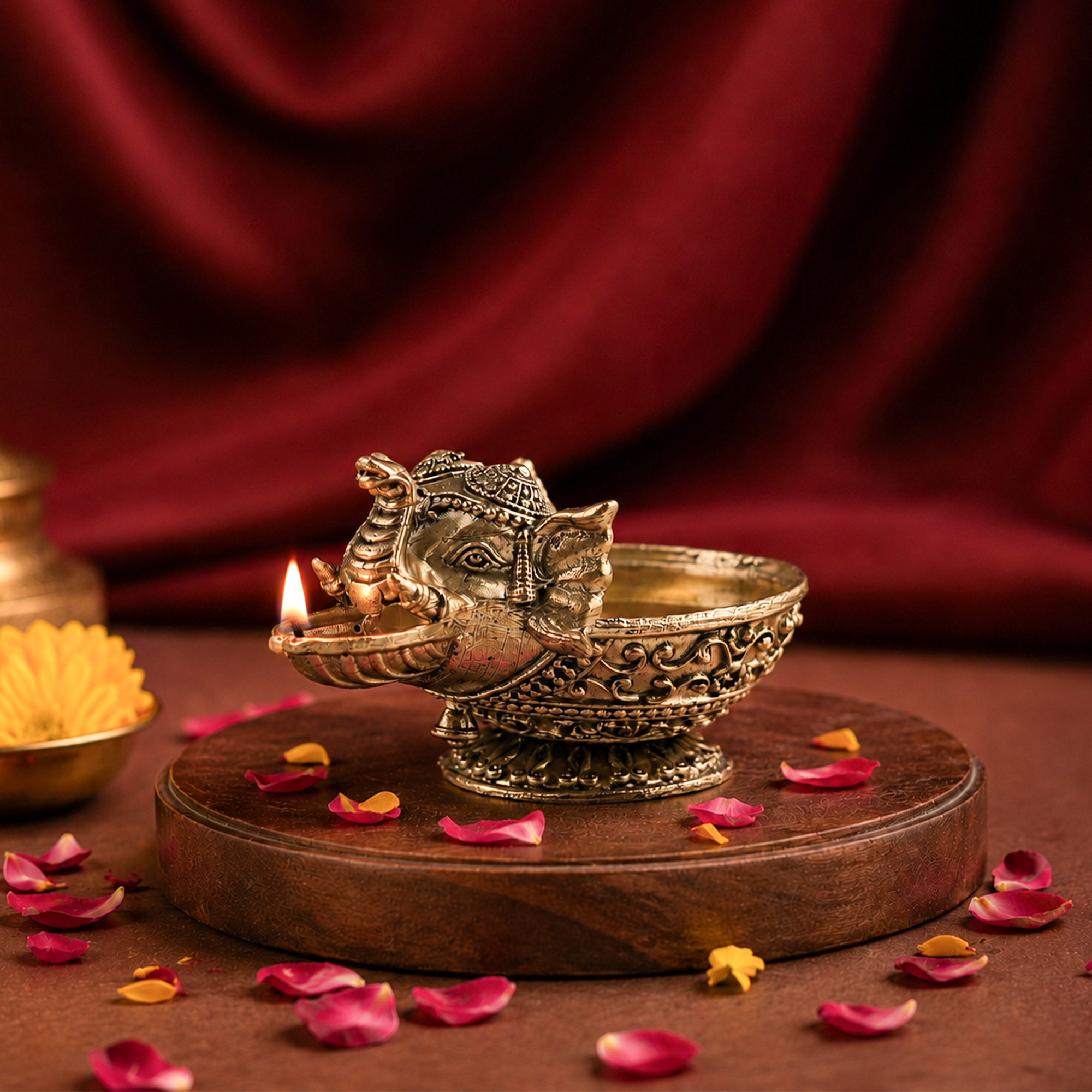 Elephant Brass Diya