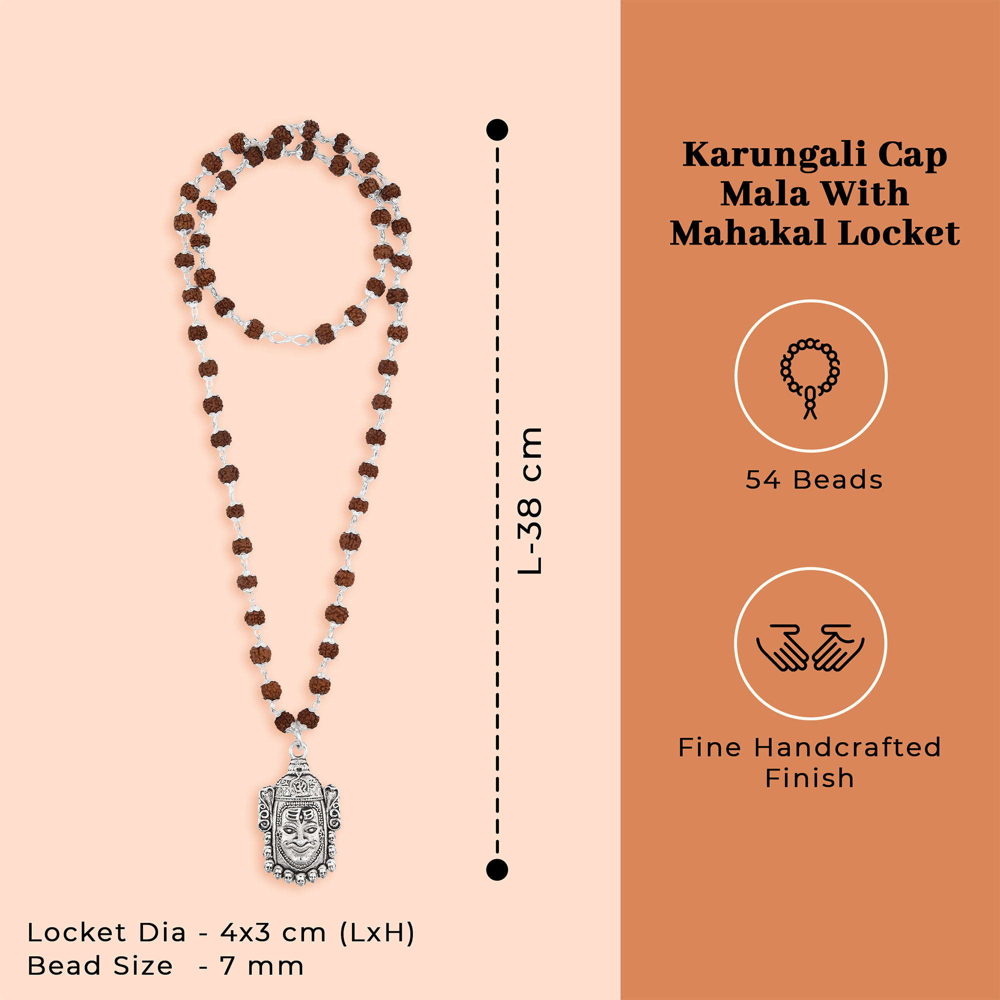 Mahakaal Shakti Rudraksha Cap Mala & 5 Mukhi Rudraksha Bracelet Combo