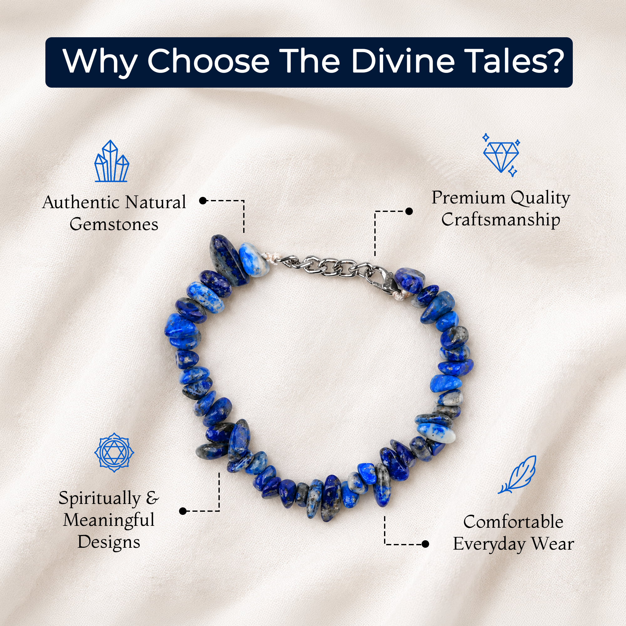 Blue Lapis Lazuli Chip Bracelet