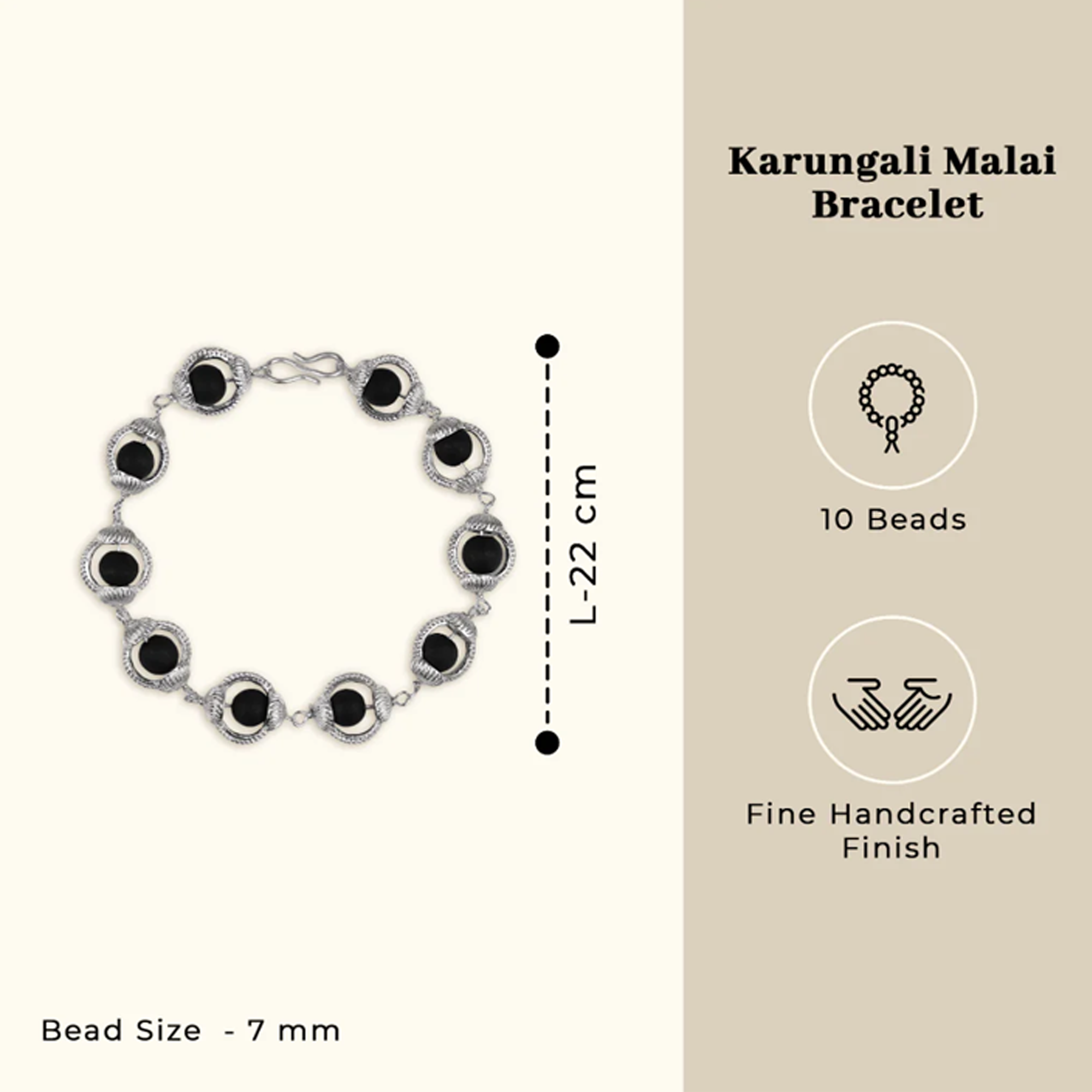 Karungali Cap Mala with Single Karungali Bead & Karungali Malai Bracelet Combo