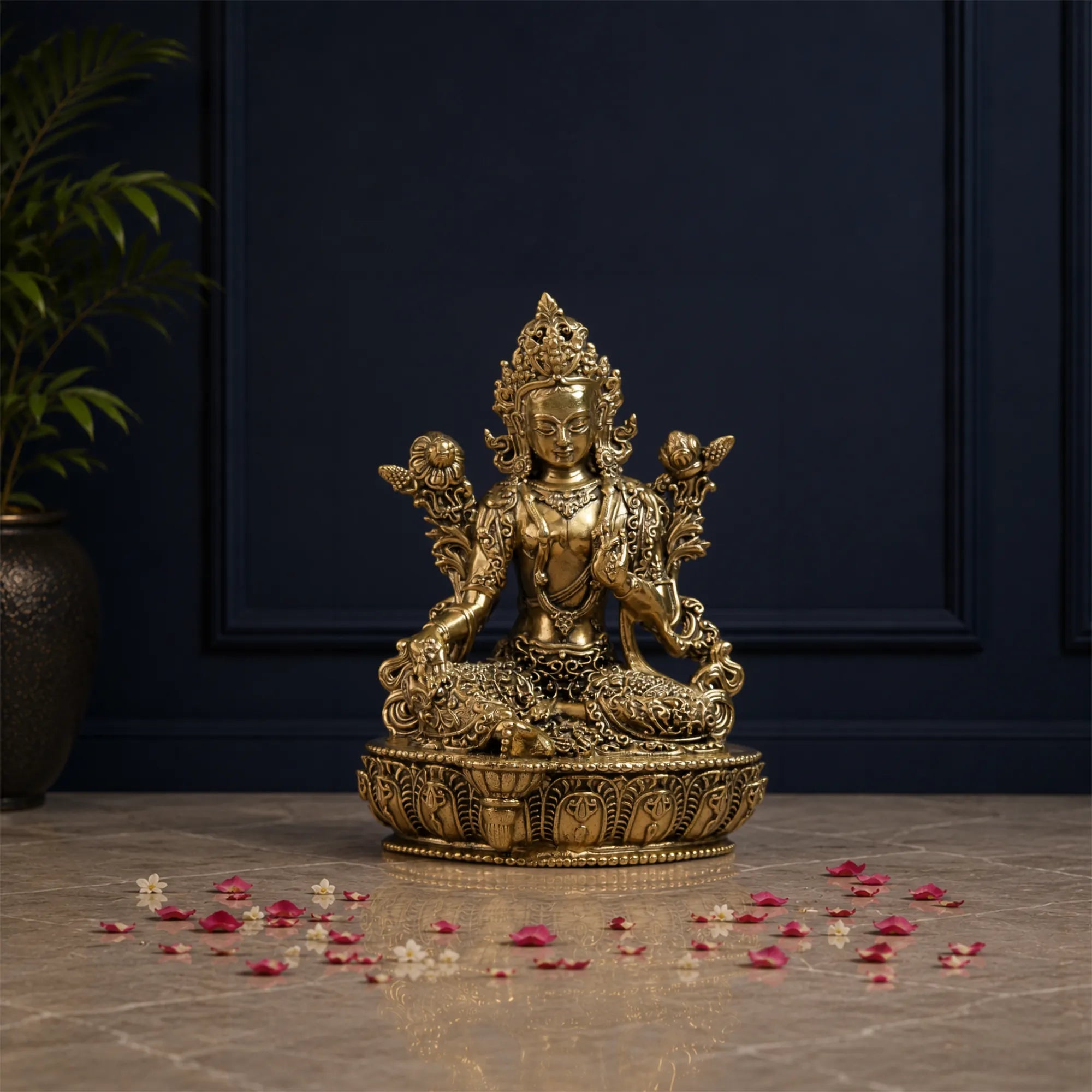 Goddess Green Tara Brass Statue
