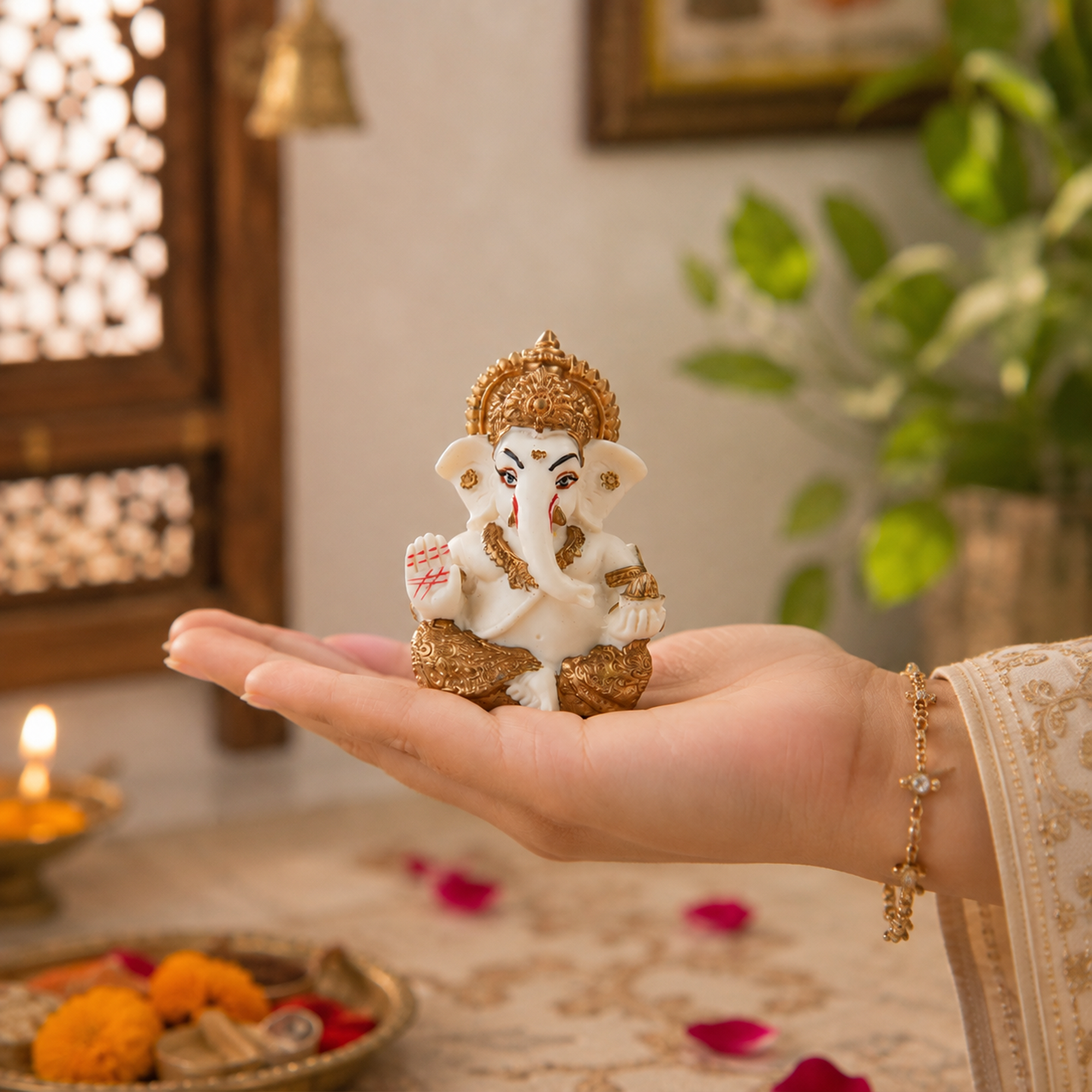 Shwet Swarna Ganesh Idol
