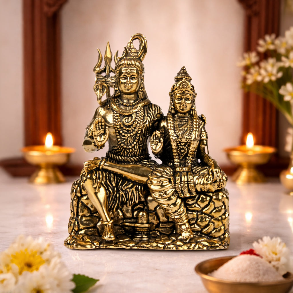 Brass Shiv Parwati Murti