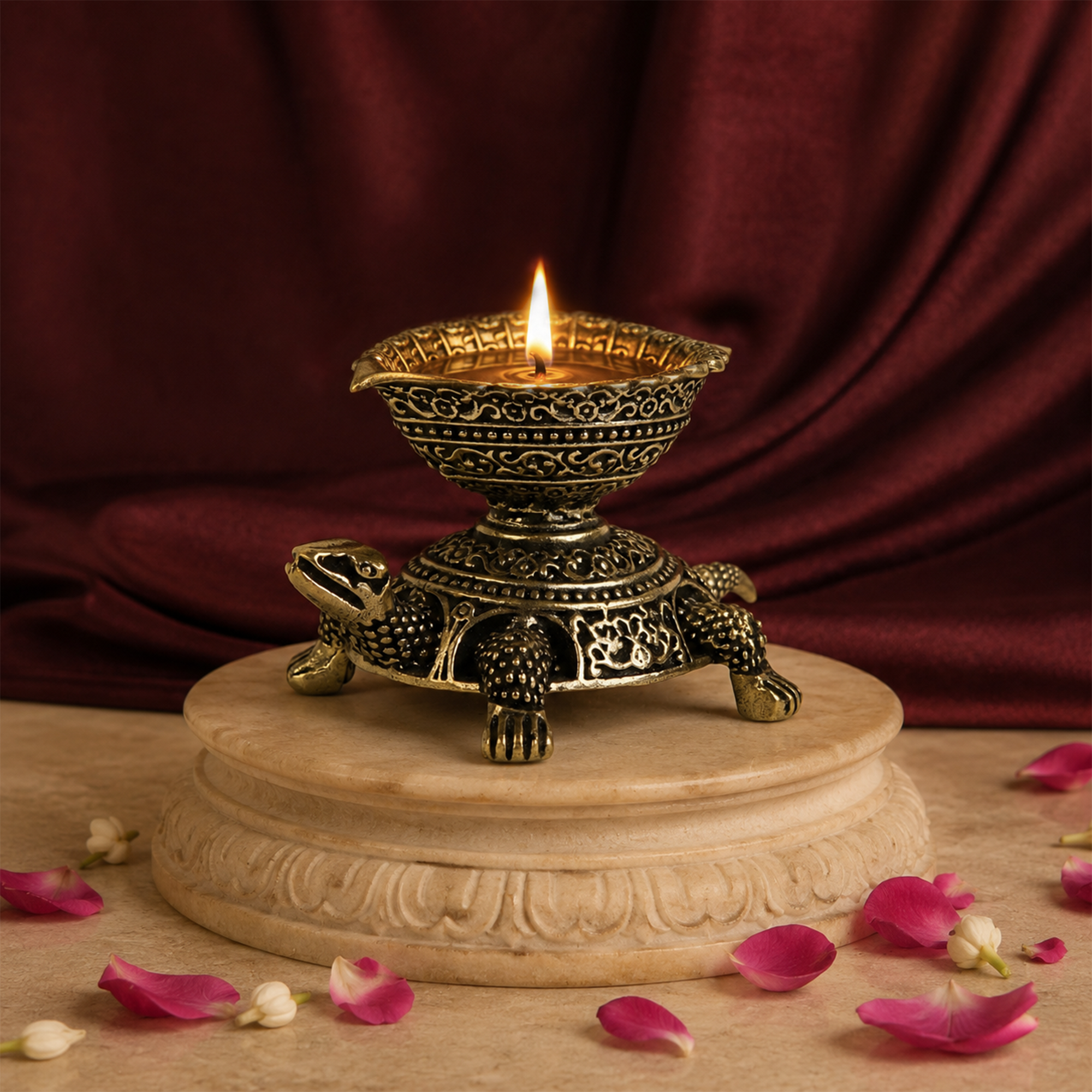Kurma Avatar Brass Diya