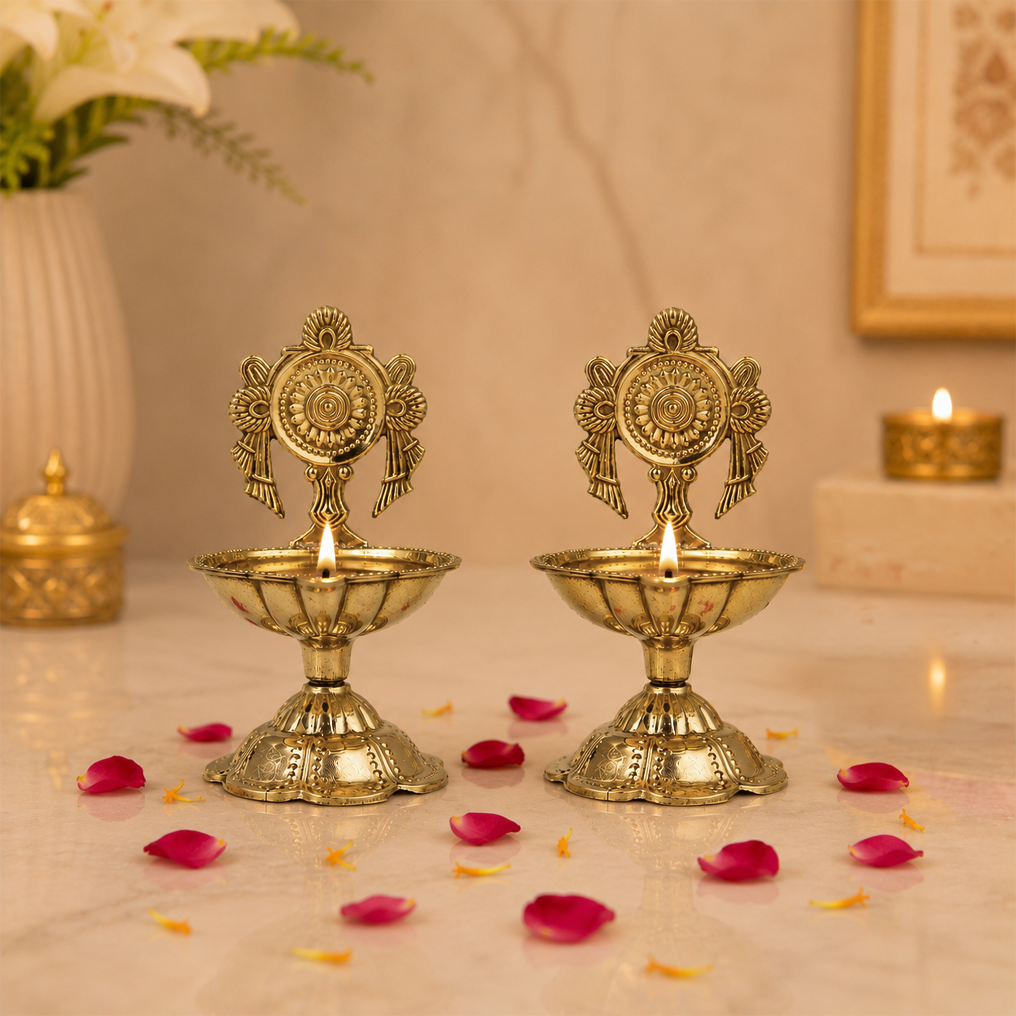 Chakra Kubera Diya set of 2