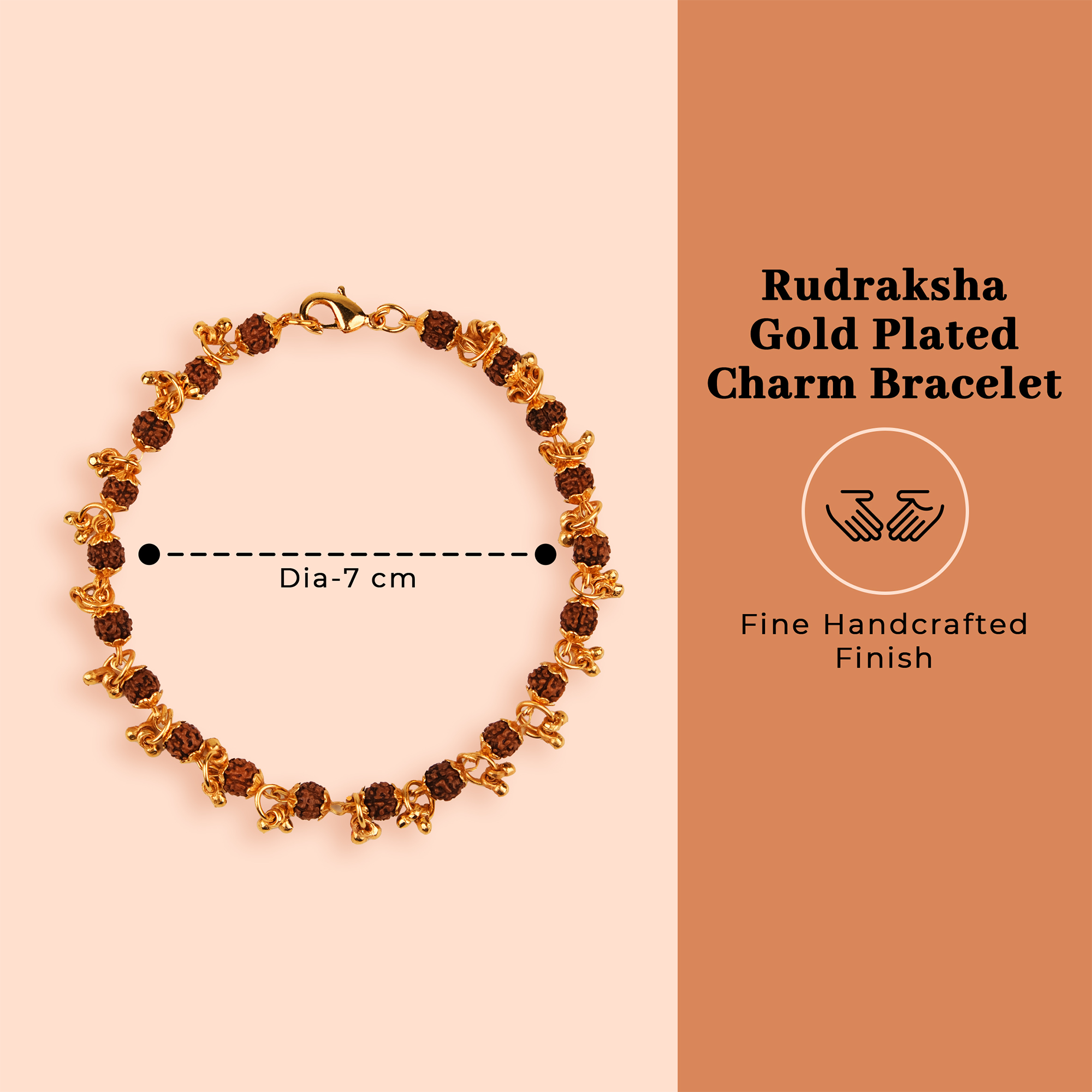 Rudraksha Golden Cap Mala with Single Rudraksha Bead & Rudraksha Gold Plated Charm Bracelet Combo