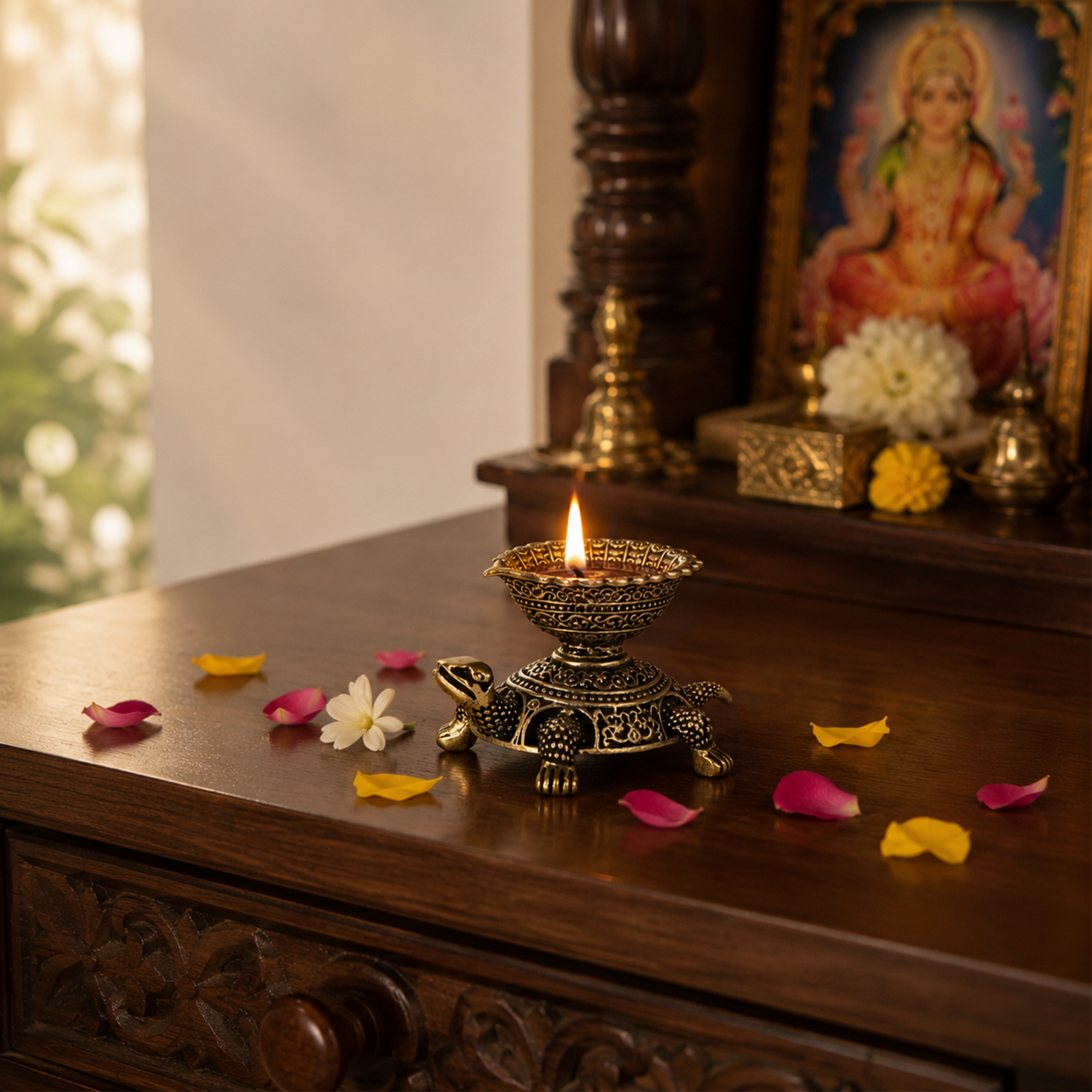 Kurma Avatar Brass Diya