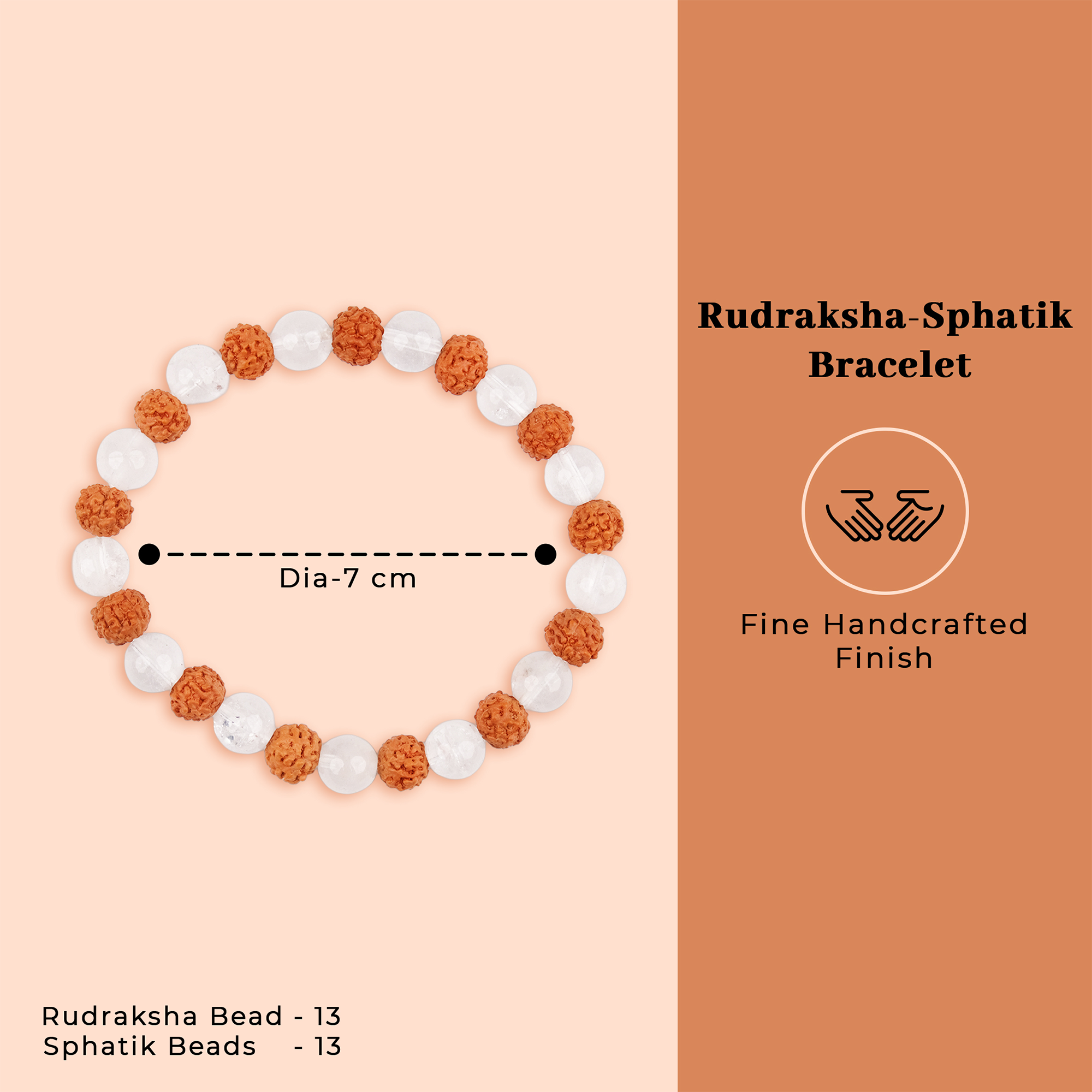 Rudraksha Golden Cap Mala with Single Rudraksha Bead & Rudraksha-Sphatik Bracelet Combo