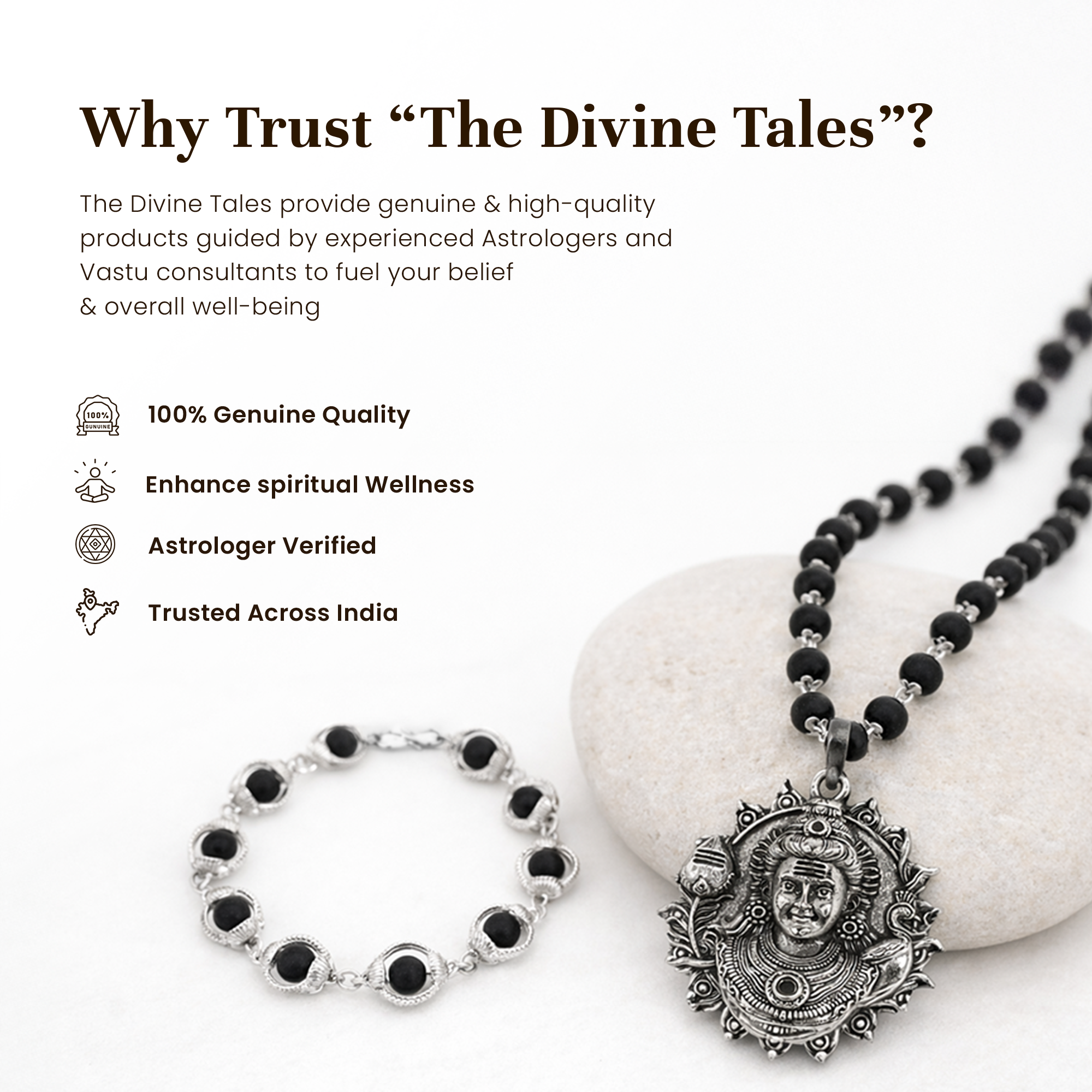 Karungali Cap Mala with Kartike Ji Locket & Karungali Malai Bracelet Combo