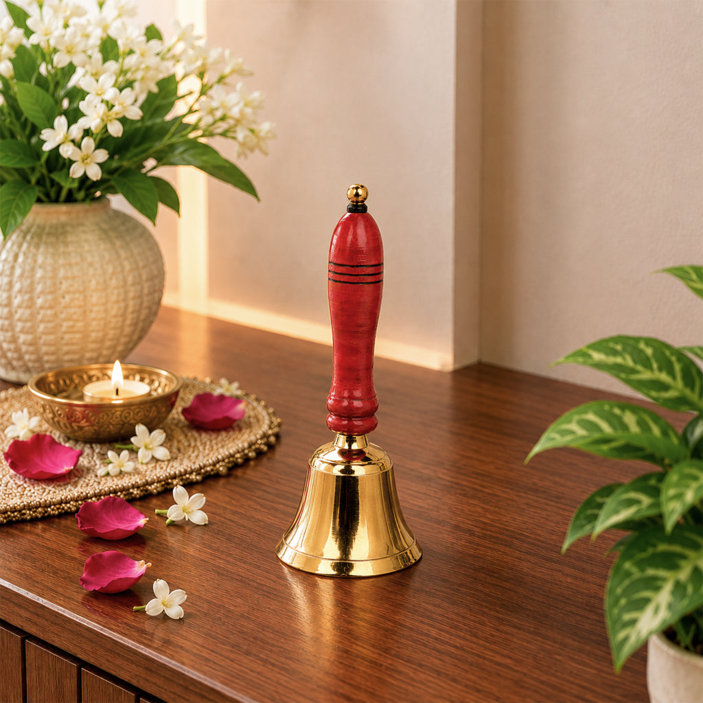 Wooden Handle Brass Bell