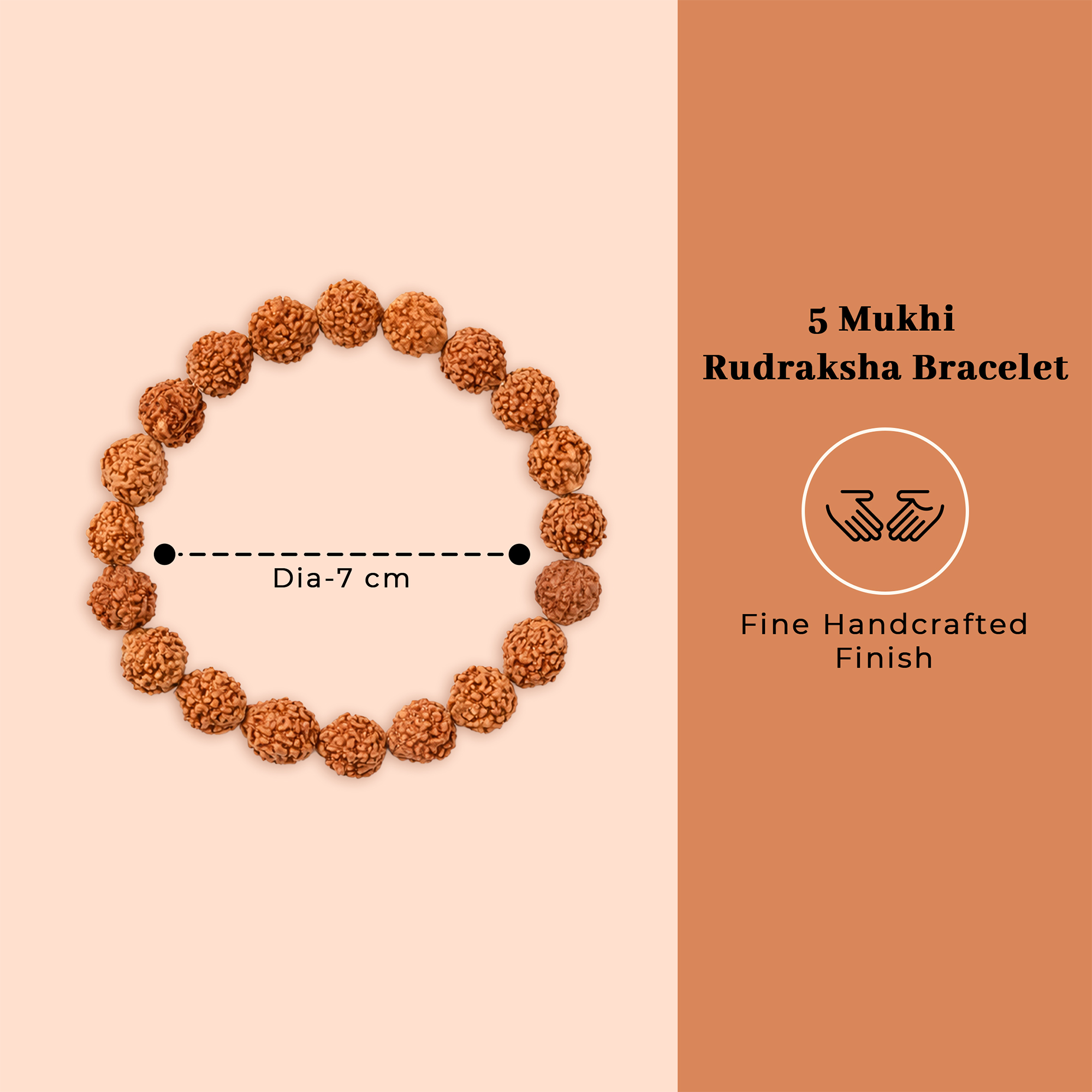 Shiv Shakti Karungali & Rudraksha Cap Mala and 5 Mukhi Rudraksha Bracelet Combo