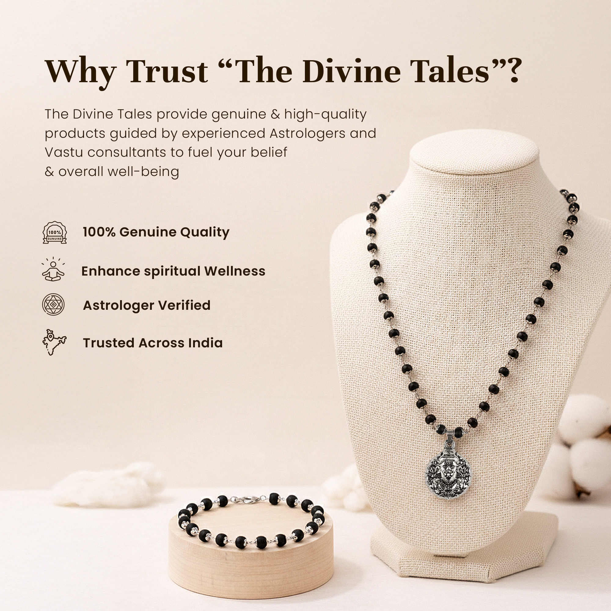 Veer Hanuman Karungali Cap Mala & Karungali Cap Bracelet Combo