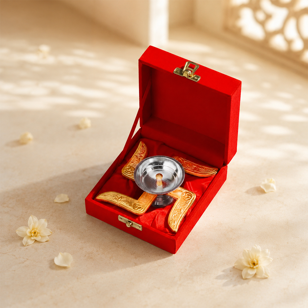 Brass Swastik Diya