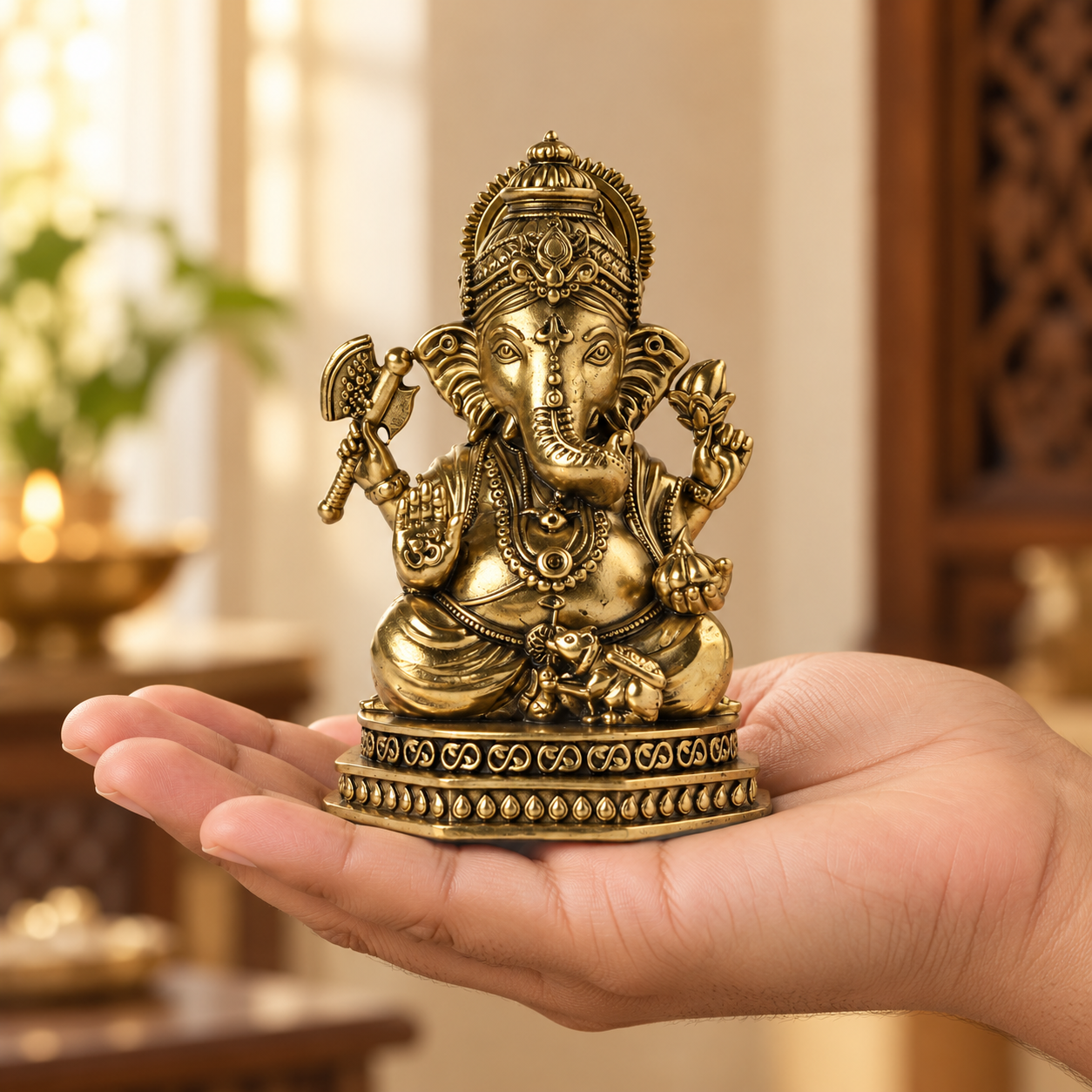 Brass Ganpati Bappa Idol