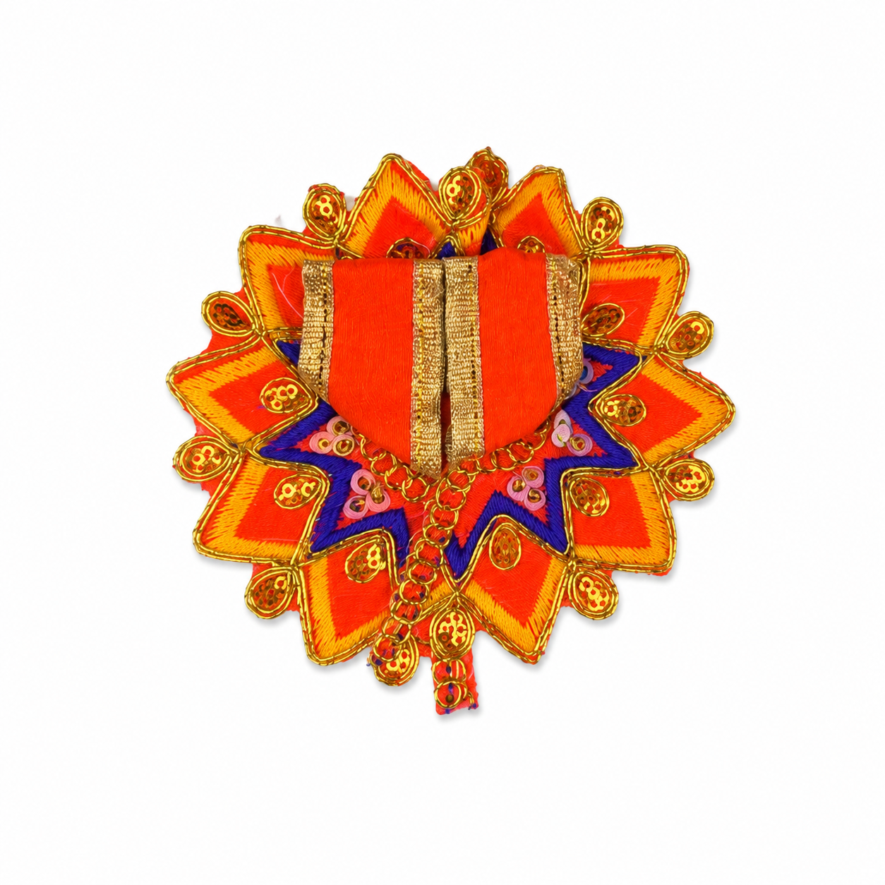 Floral Orange Laddu Gopal Dress