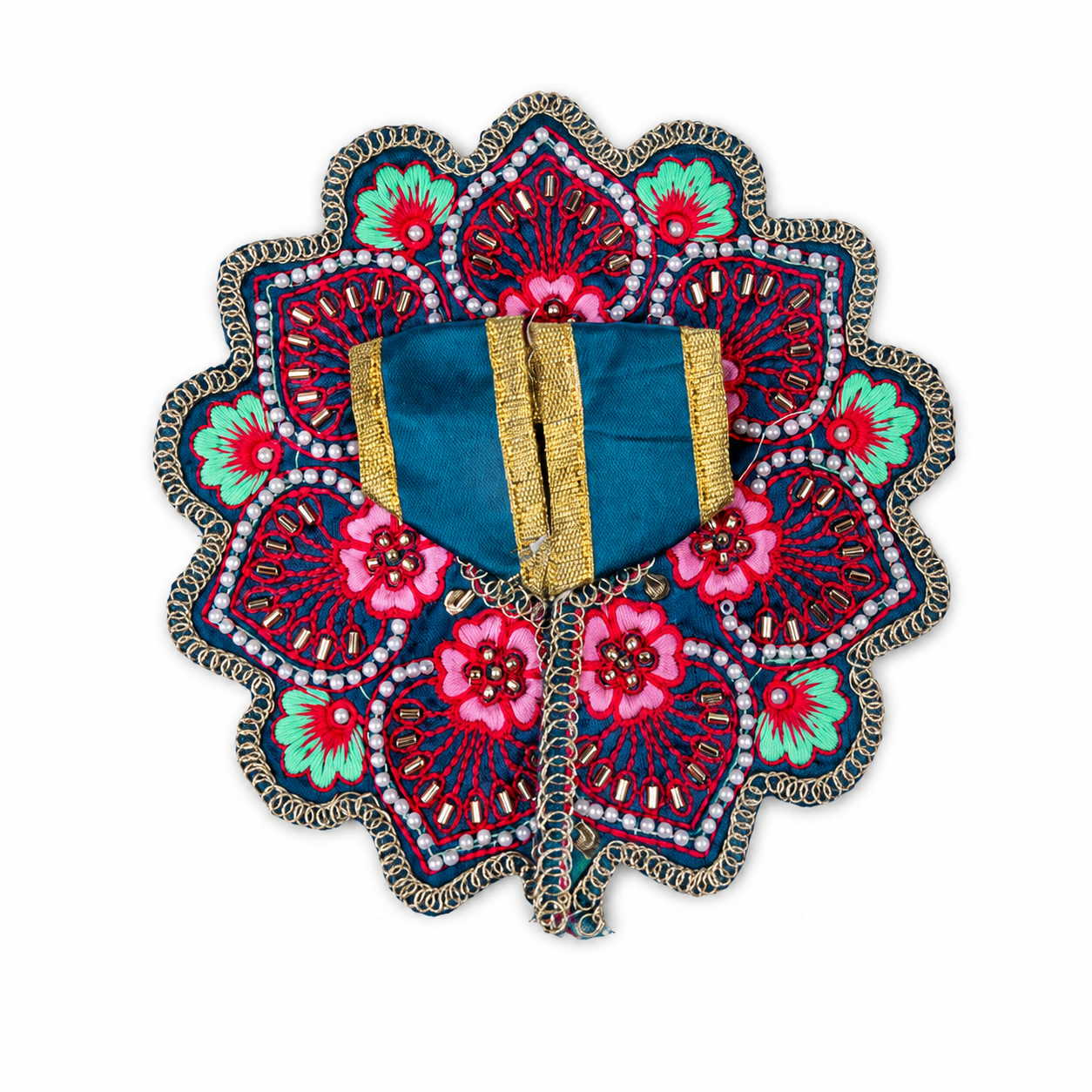 Floral Teal Blue Laddu Gopal Dress