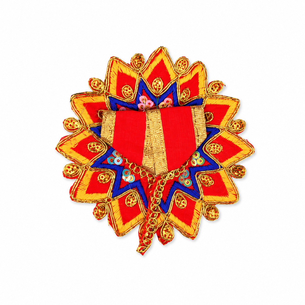 Floral Red-Blue Laddu Gopal Dress