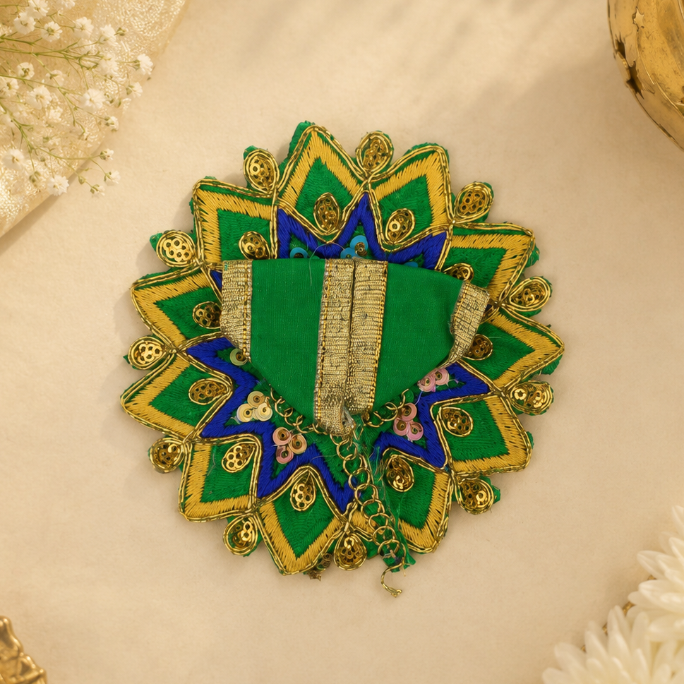 Floral Light Green Laddu Gopal Dress