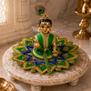 Floral Light Green Laddu Gopal Dress