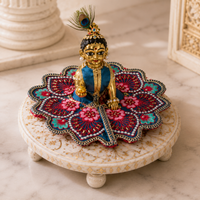 Floral Teal Blue Laddu Gopal Dress