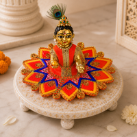 Floral Orange Laddu Gopal Dress