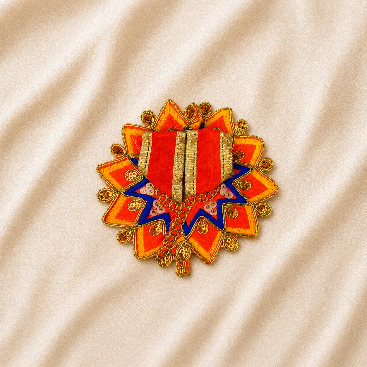 Floral Red-Blue Laddu Gopal Dress
