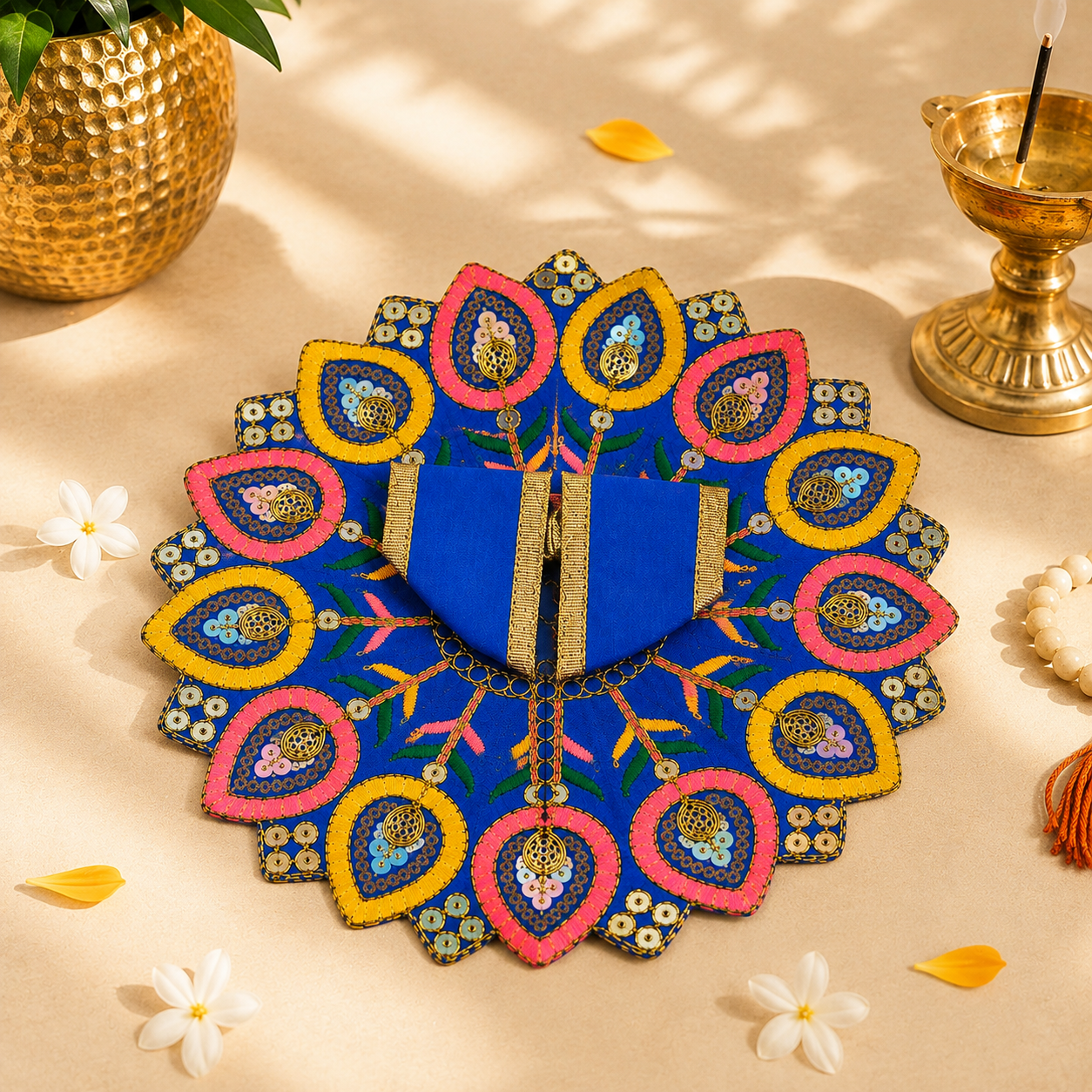 Floral Blue Laddu Gopal Dress