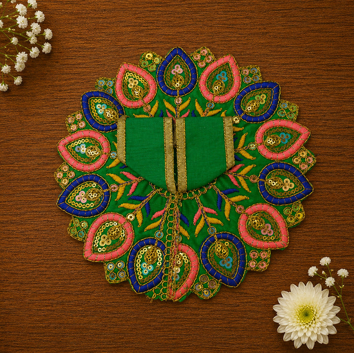 Floral Green Laddu Gopal Dress