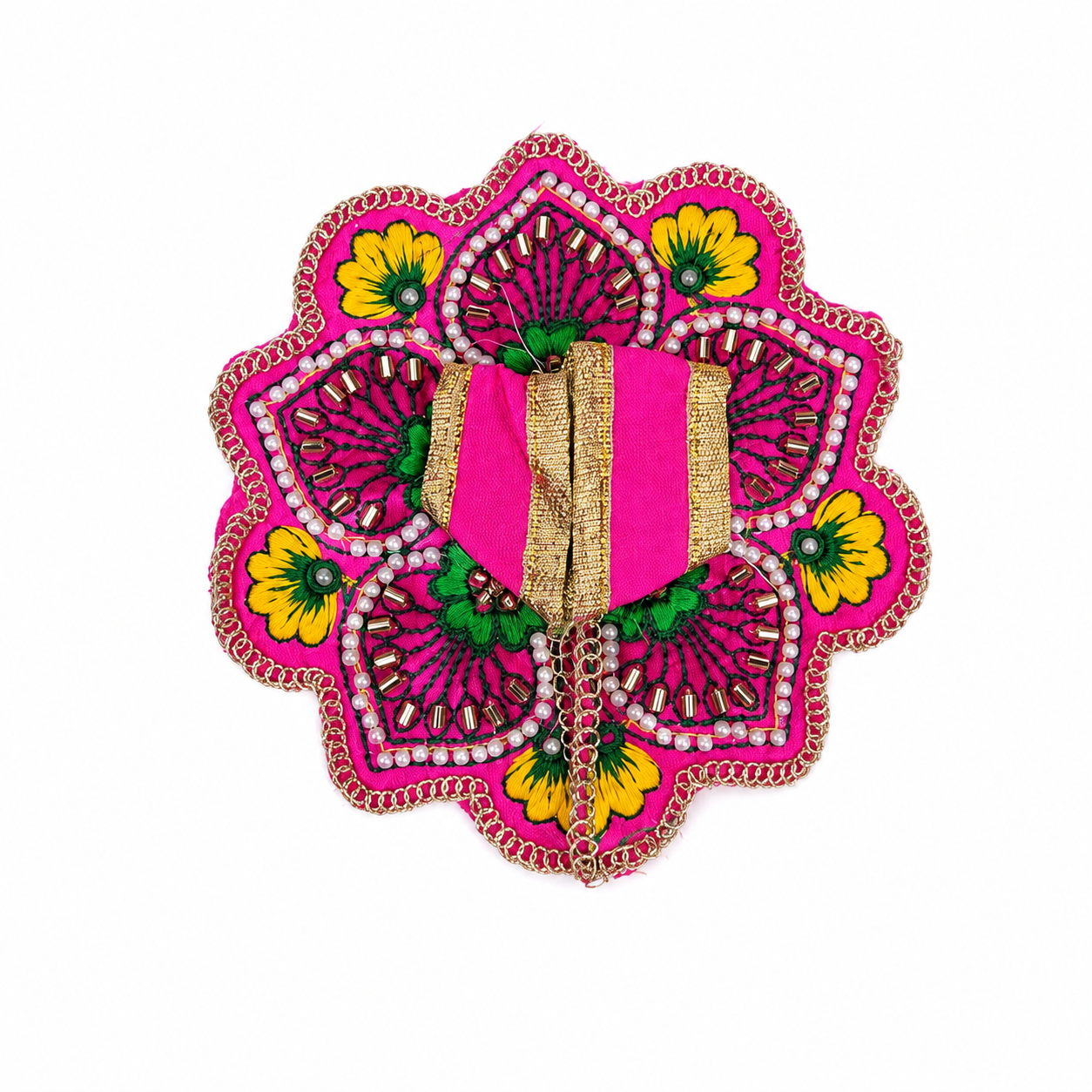 Floral Pink-Yellow Laddu Gopal Dress