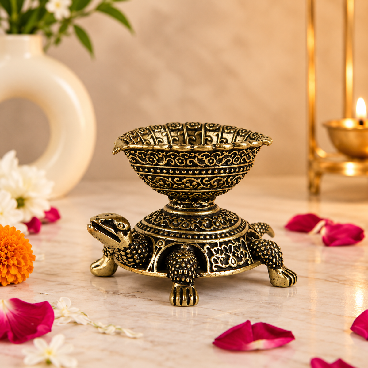 Kurma Avatar Brass Diya