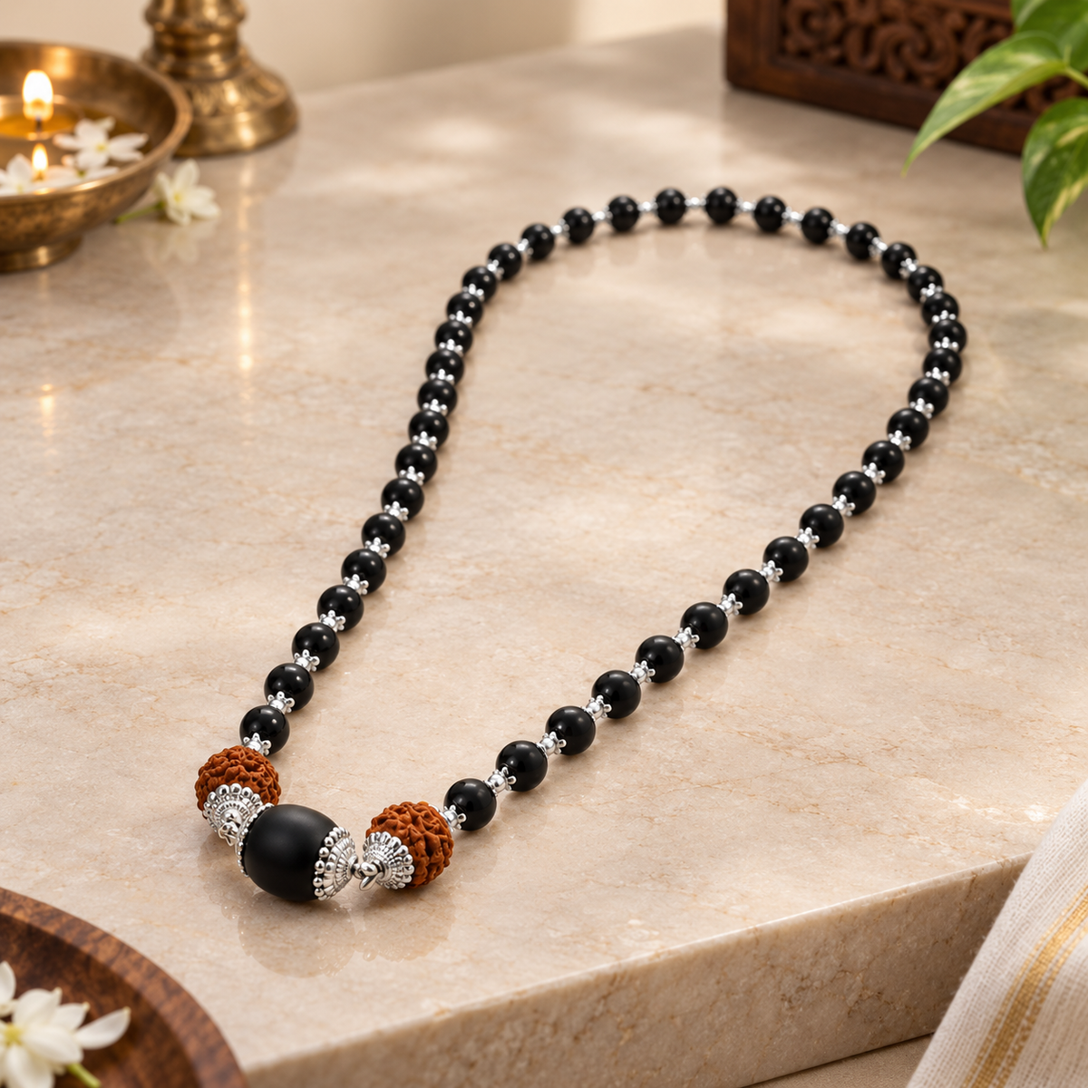 Karungali Rudraksha Power Mala