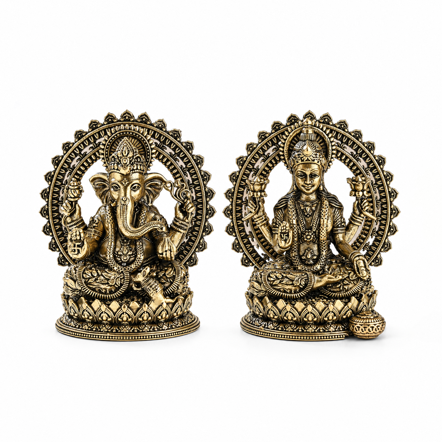 Mahalaxmi Ganesha Brass Idol