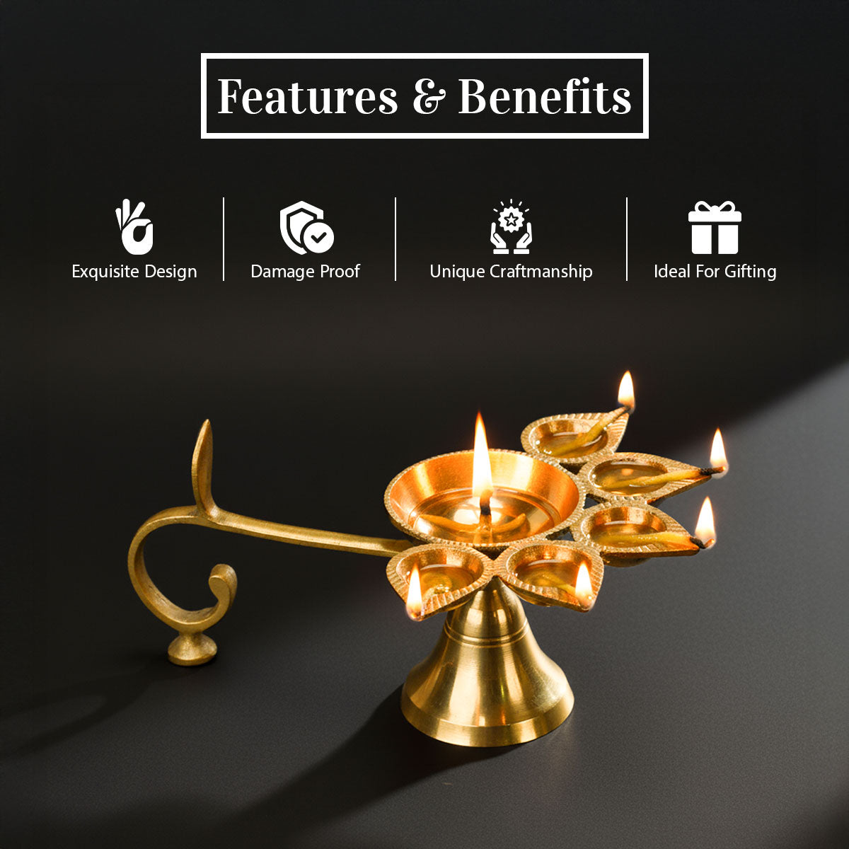 Brass Panch Aarti (Jyot)