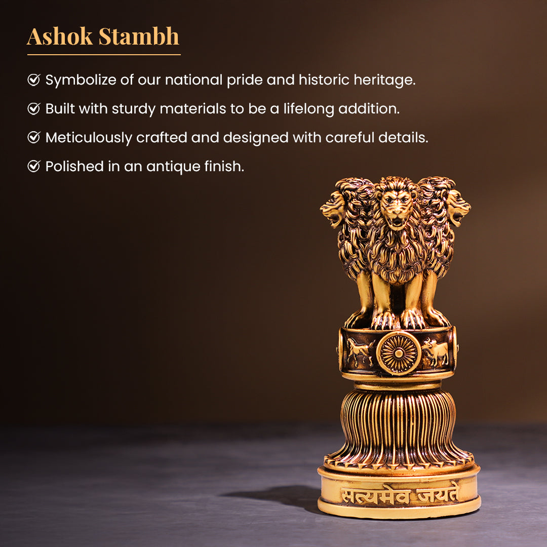 Ashok Stambh Statue Car Dashboard