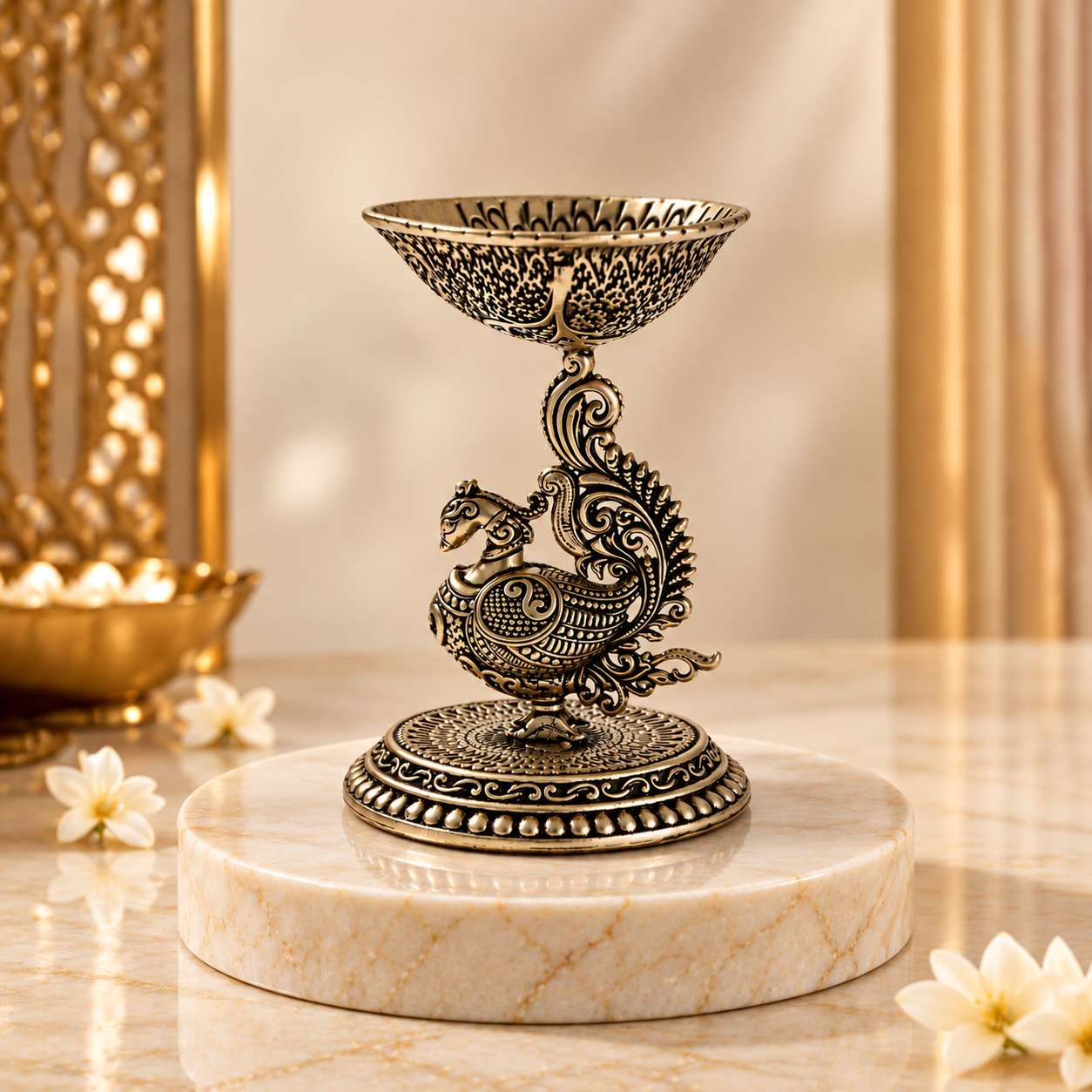 Regal Mayura Brass Oil Lamp