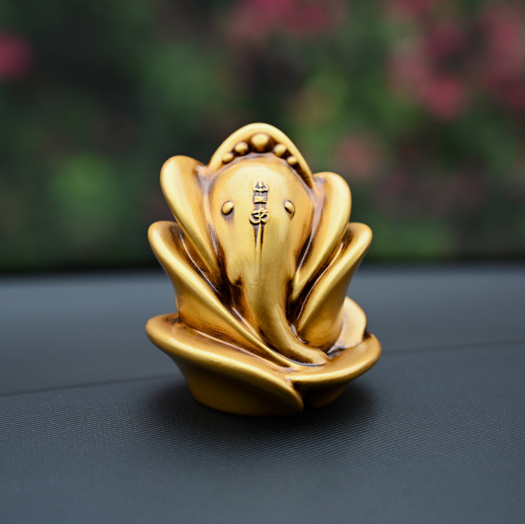 Sliver Rose Ganesha Car Dashboard