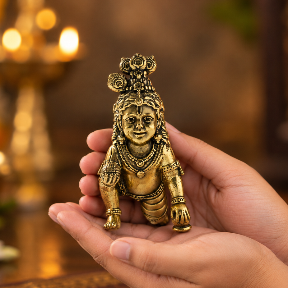 Bal Gopal brass idol