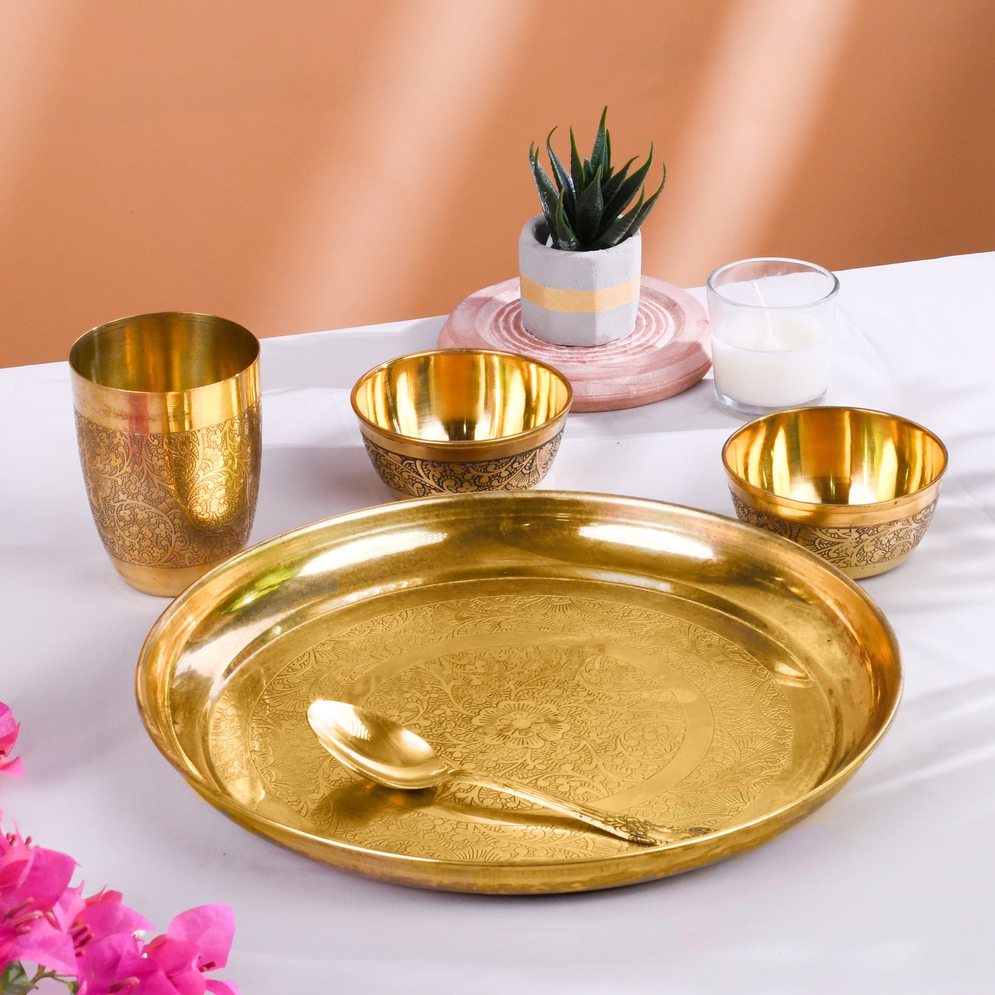 Brass Thali Set