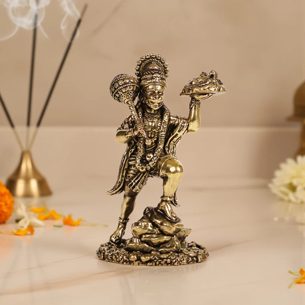 Brass Dronagiri Hanuman With Gift Box