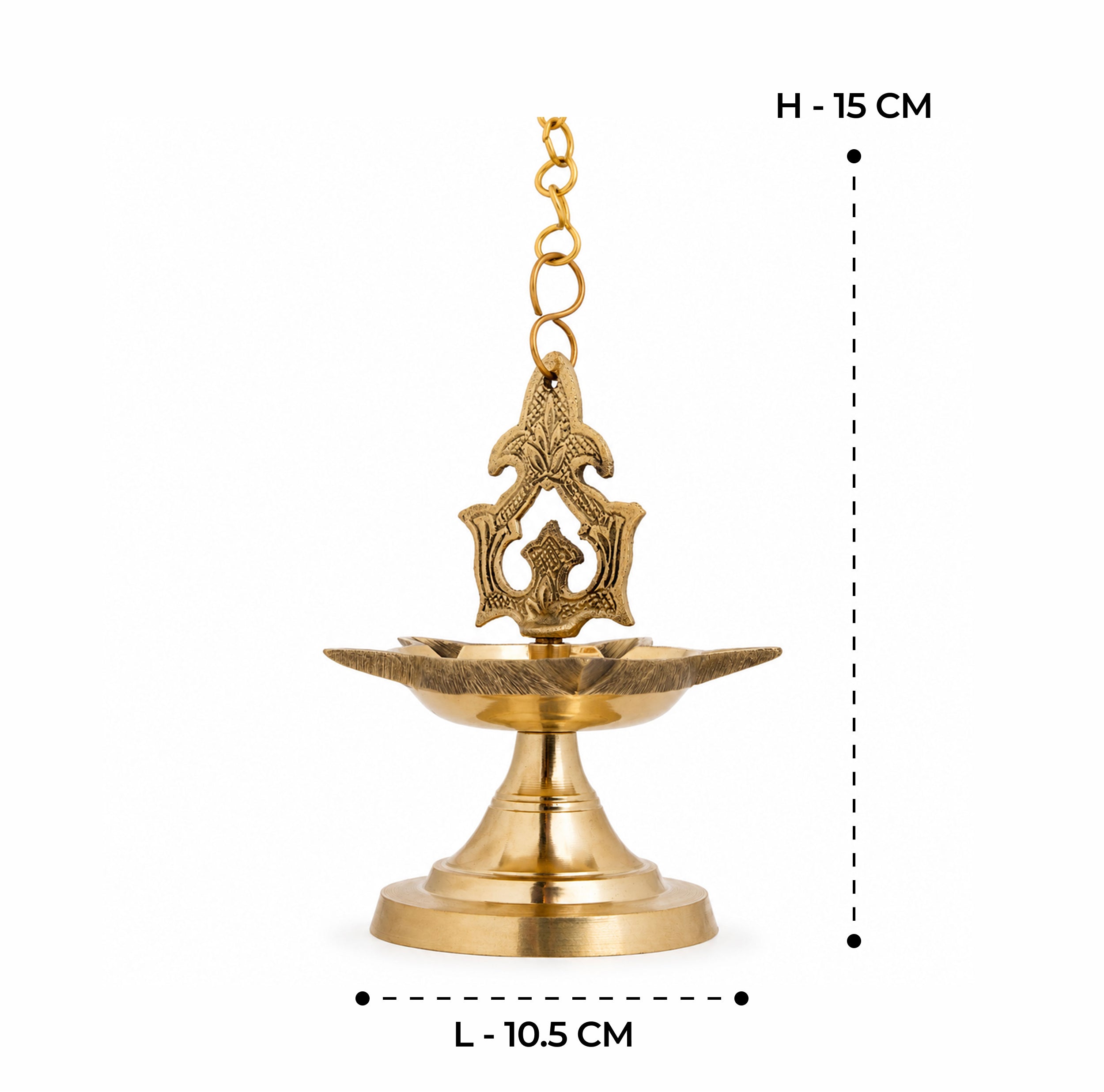 Handcrafted Brass Lamandeep Oil Lamp- Duo Set