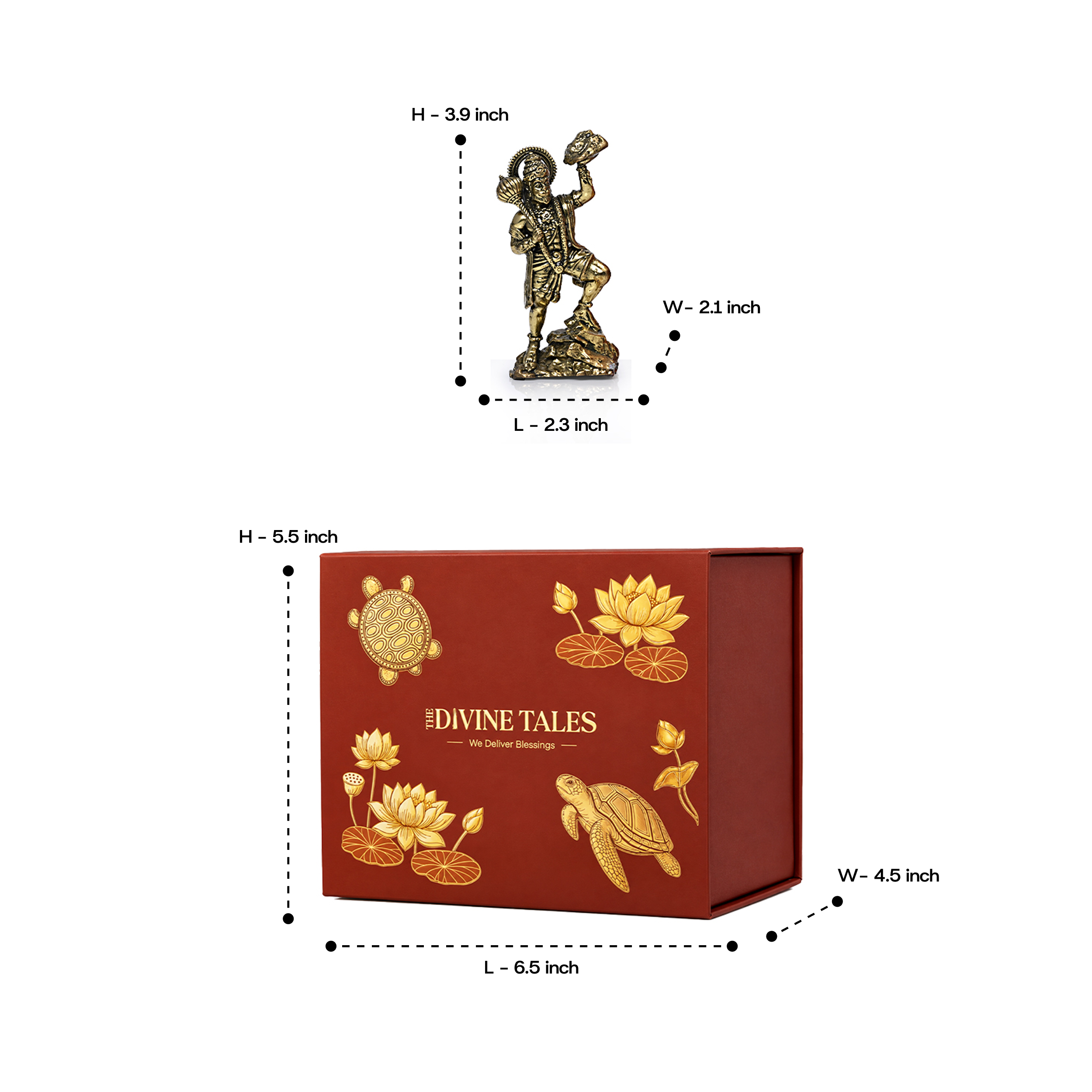 Brass Dronagiri Hanuman With Gift Box