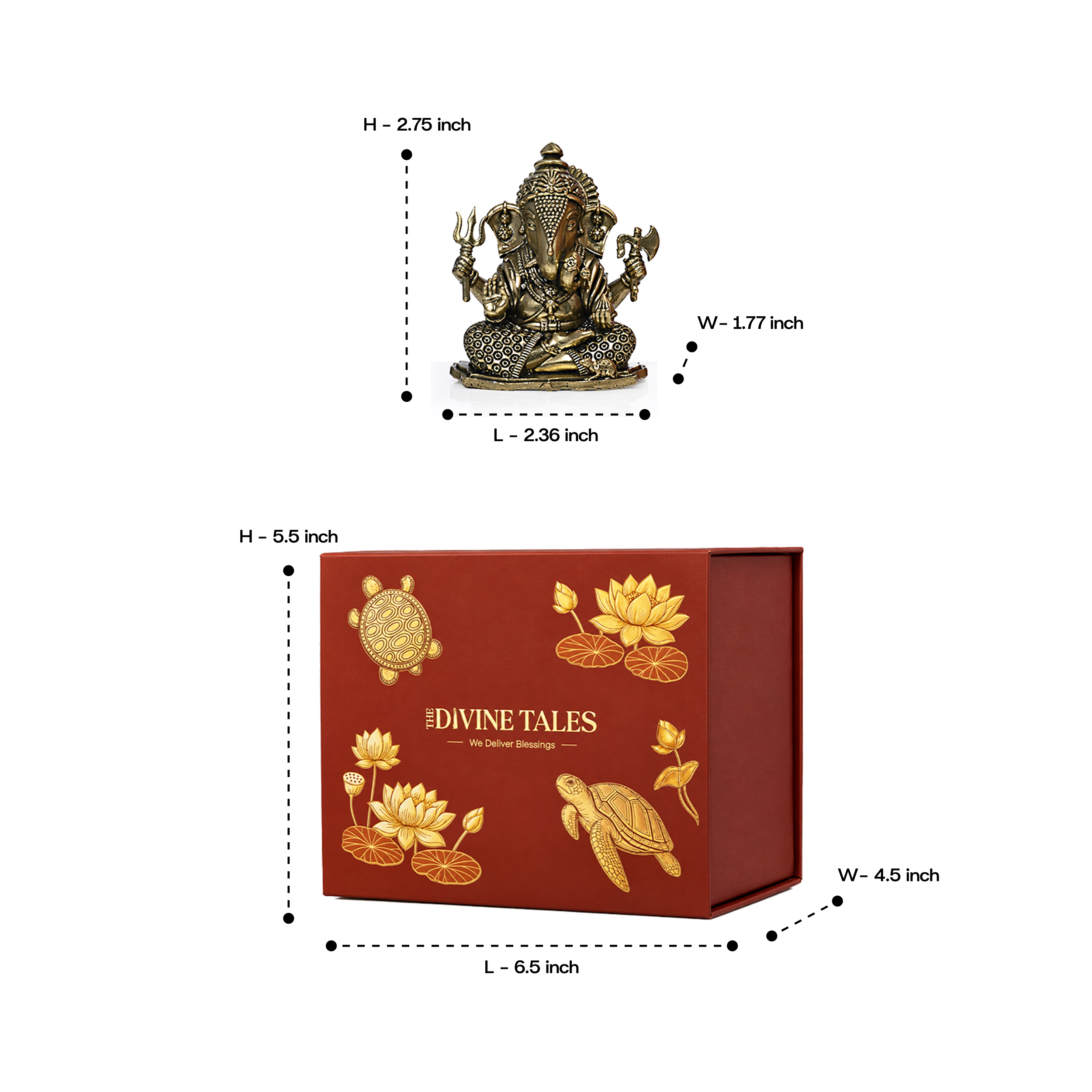 Brass Dugdusheth Ganesh Idol with Gift Box